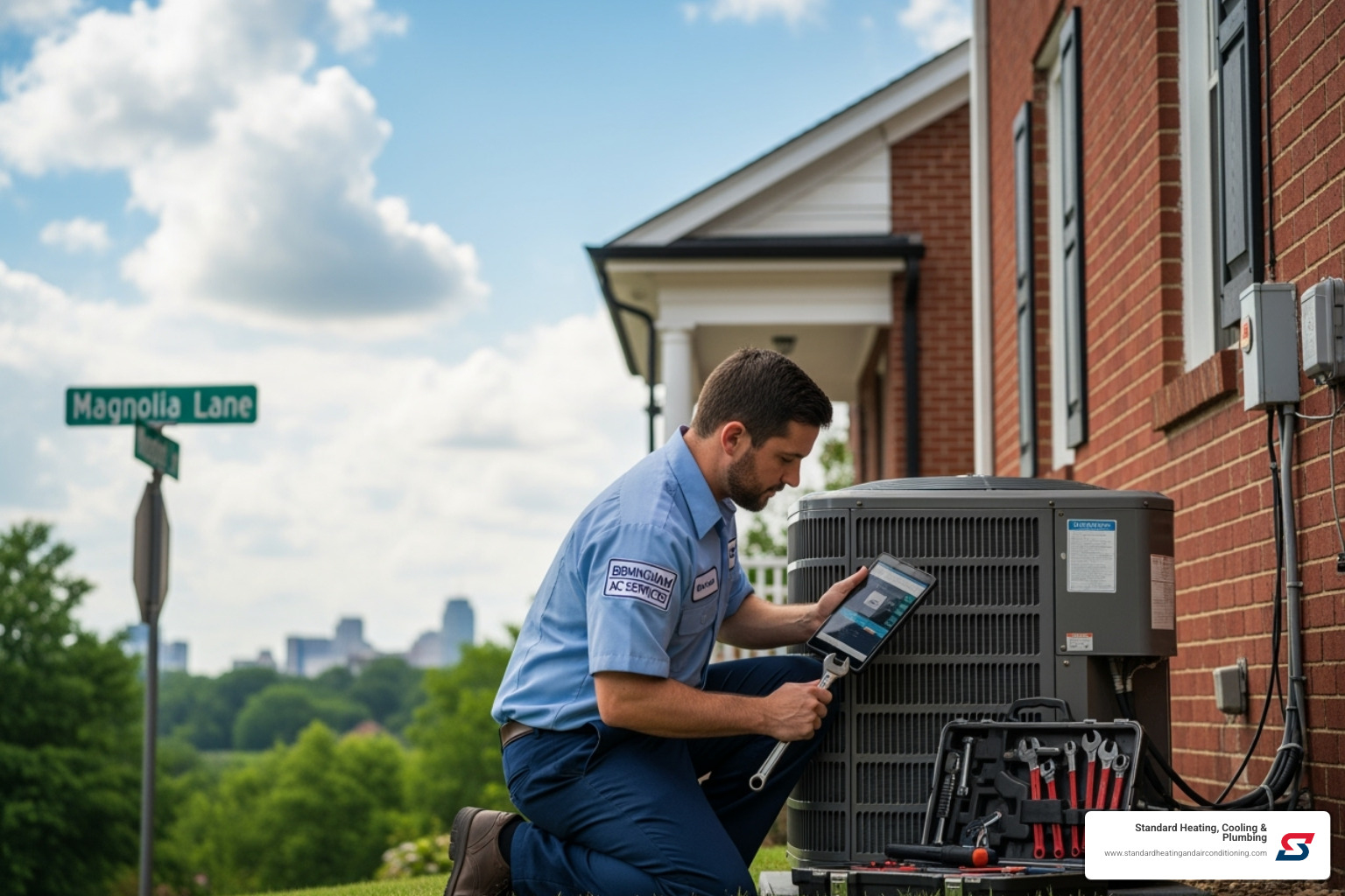 Energy bill with a green arrow pointing down - ac maintenance birmingham, al