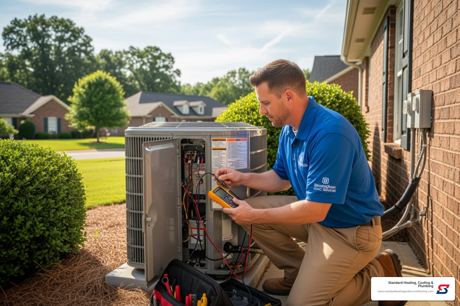 certified technician working on AC installation - ac installation birmingham, al