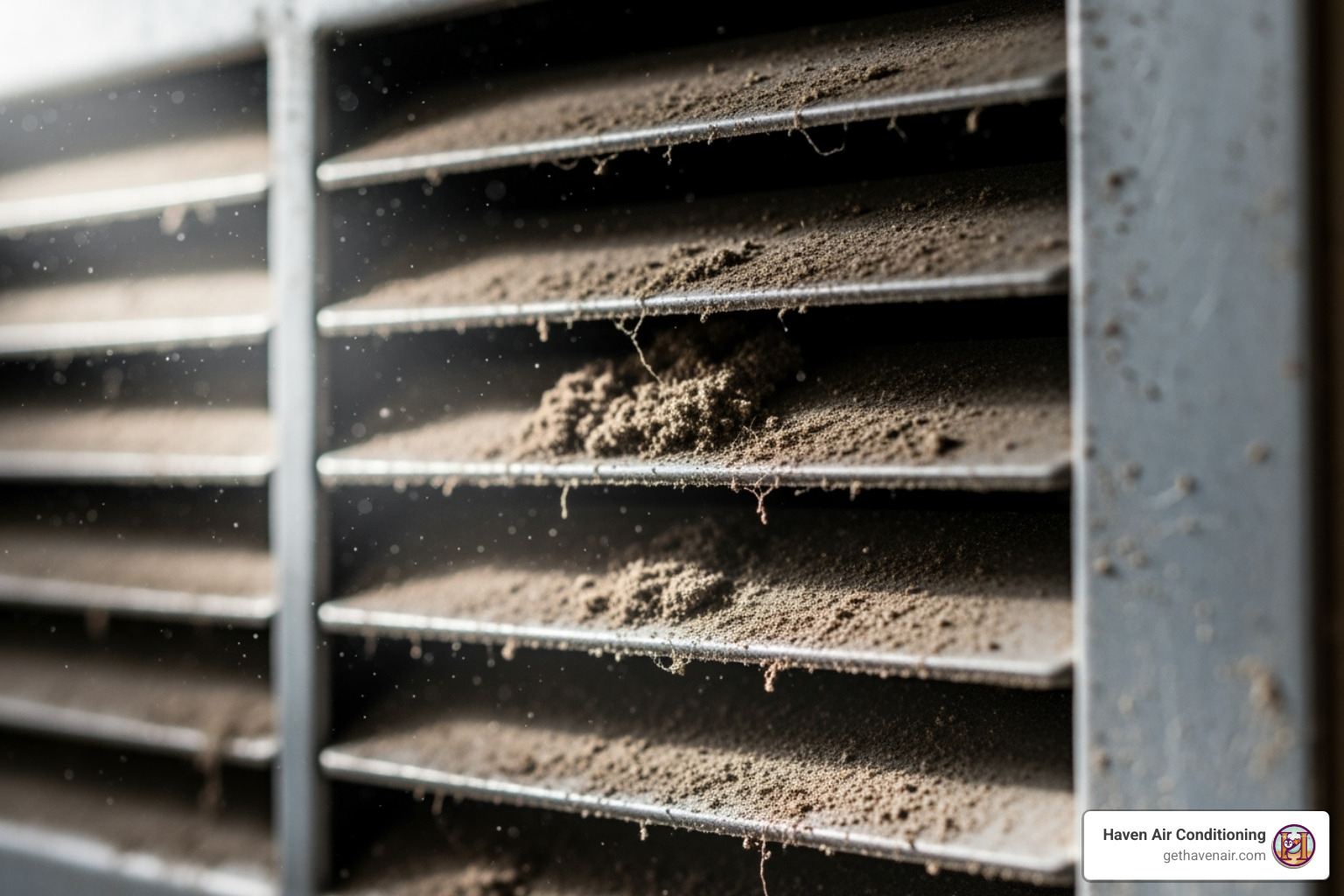 A close-up image of a dusty air vent, indicating a build-up of particulate matter and potential poor indoor air quality - allergy relief air quality mission viejo A close-up image of a dusty air vent, indicating a build-up of particulate matter and potential poor indoor air quality - allergy relief air quality mission viejo
