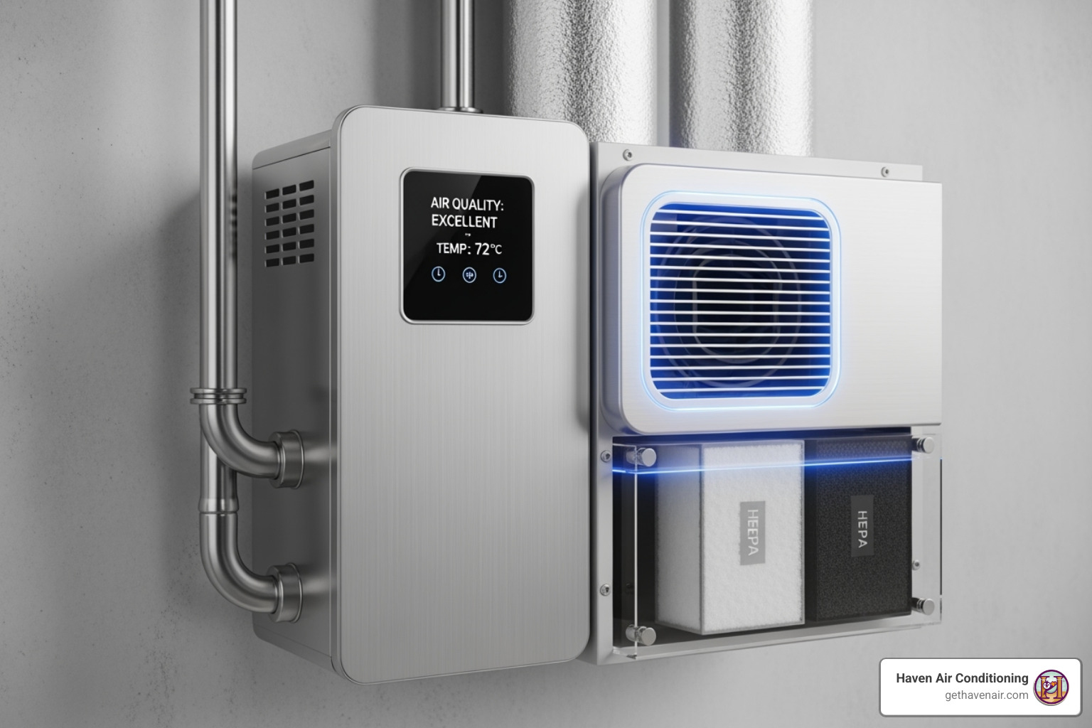 A modern HVAC system with an integrated air purifier, suggesting advanced air quality solutions - allergy relief air quality mission viejo A modern HVAC system with an integrated air purifier, suggesting advanced air quality solutions - allergy relief air quality mission viejo