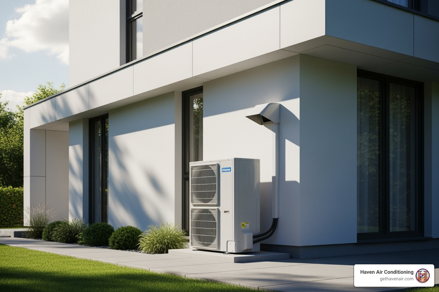 modern, high-efficiency outdoor AC unit next to a clean home exterior - hvac installation orange county modern, high-efficiency outdoor AC unit next to a clean home exterior - hvac installation orange county