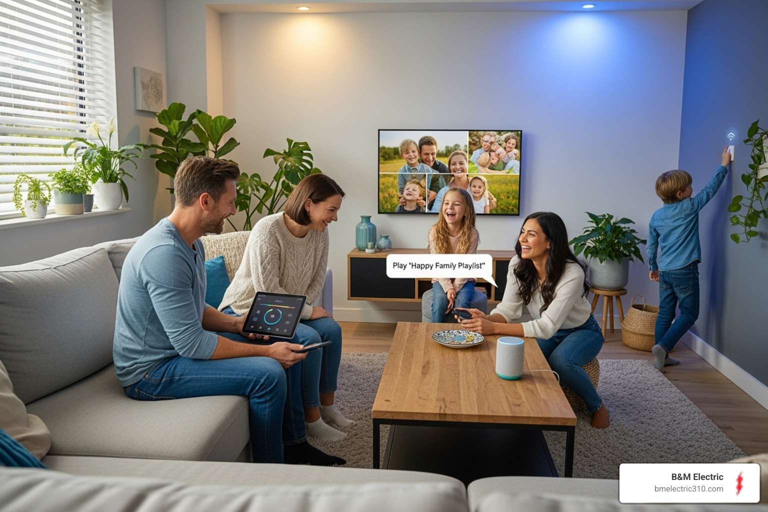 family enjoying smart home - complete home wiring torrance ca