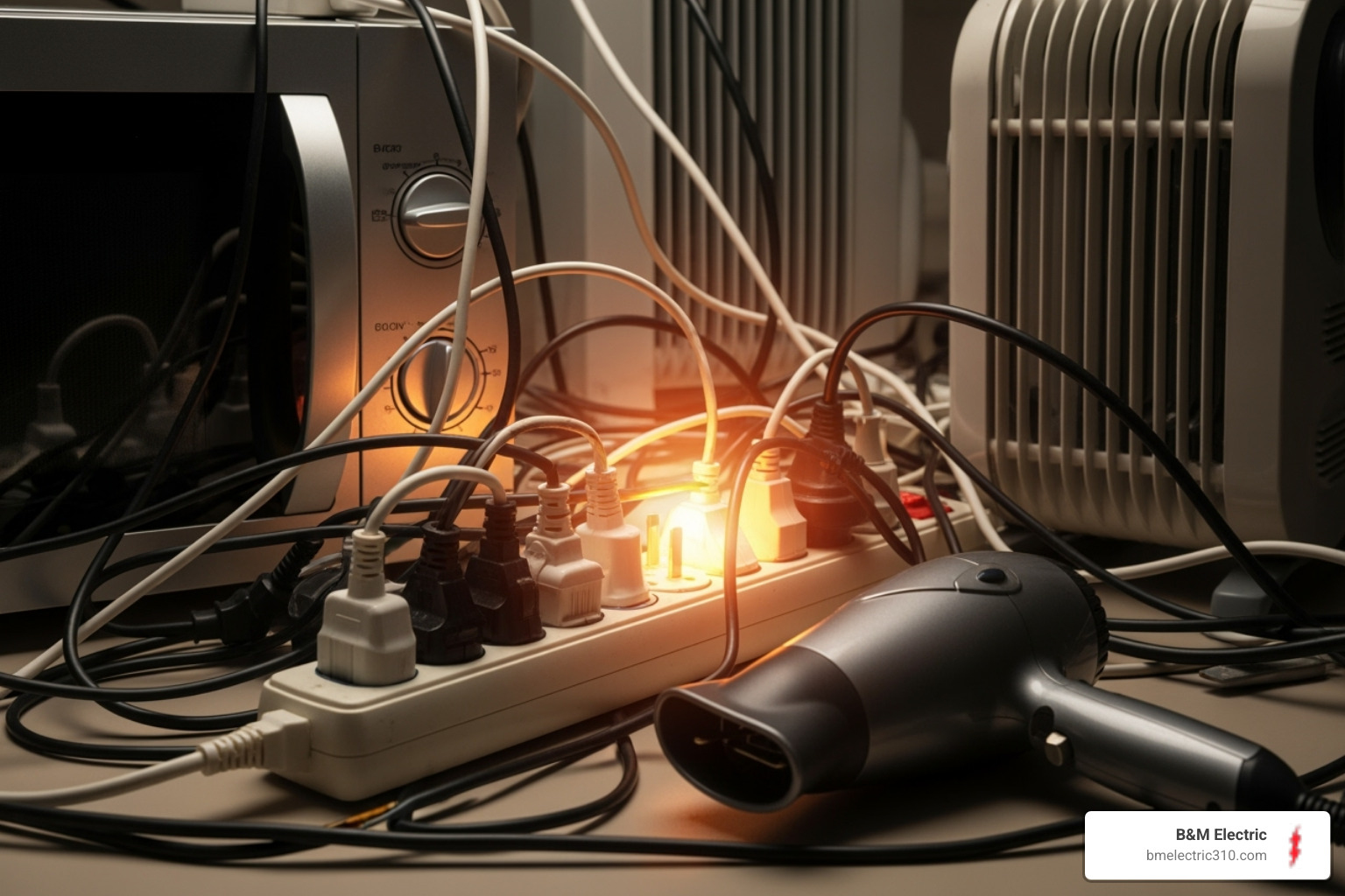 overloaded power strip with multiple high-power devices plugged in - breaker keeps tripping repair torrance