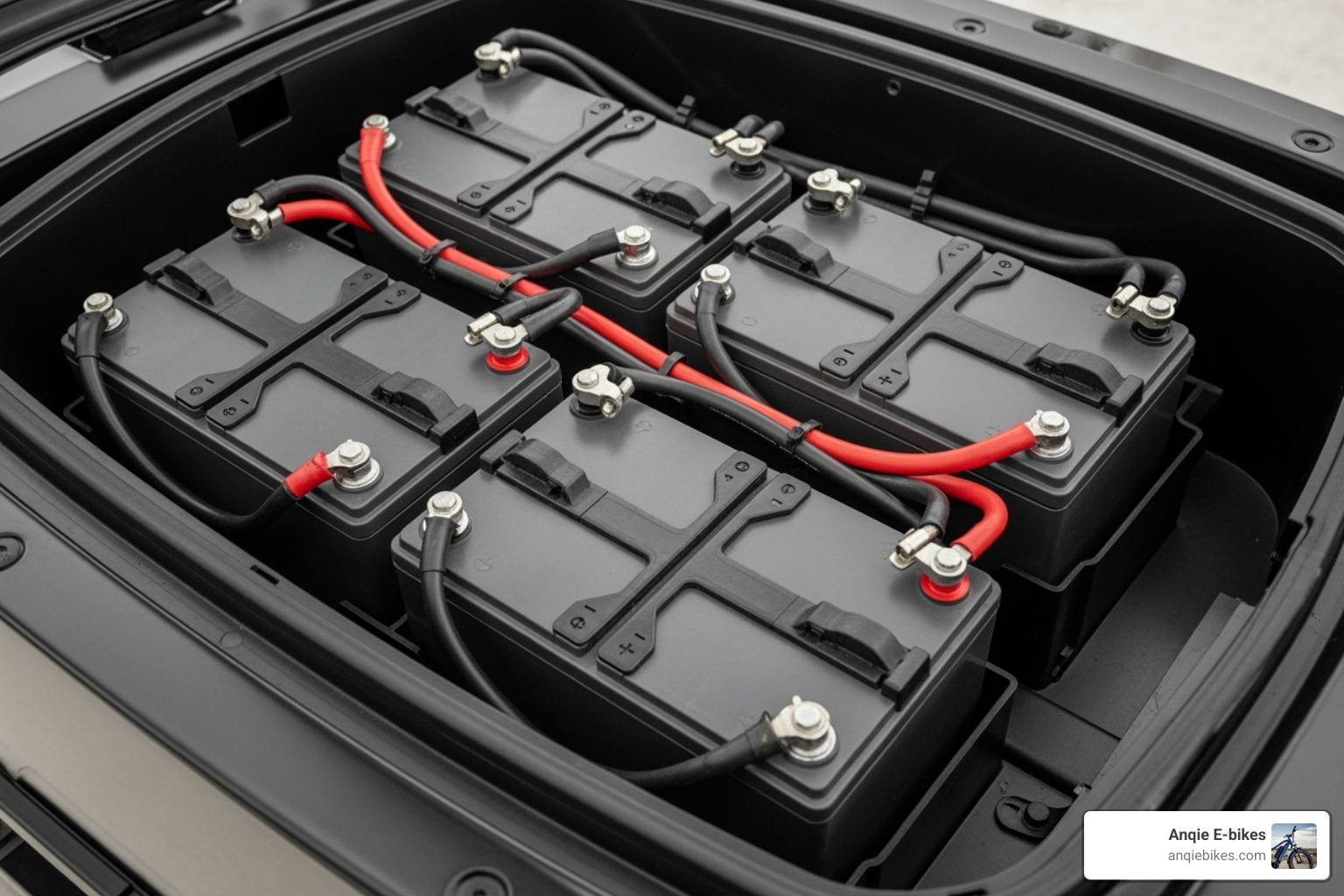 Clean, well-organized battery compartment - Electric golf cart maintenance