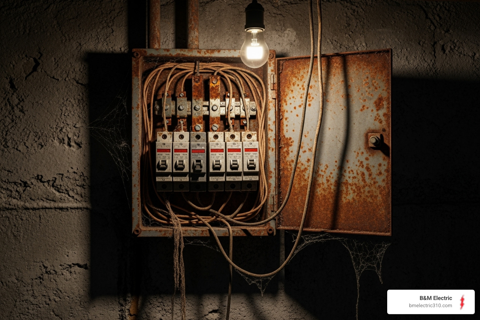 old rusted electrical panel - electrical panel inspection torrance