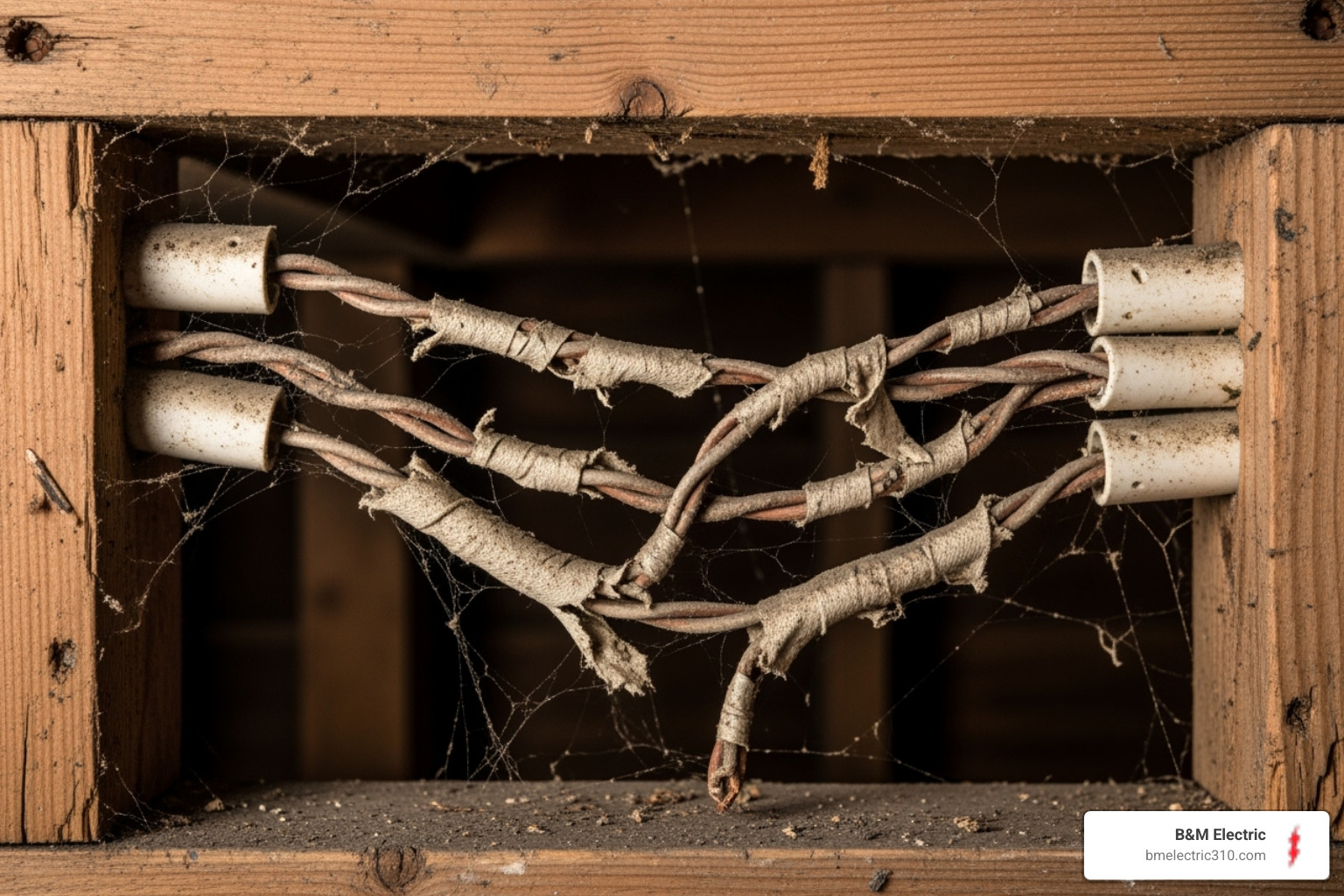 outdated and hazardous knob-and-tube wiring - home electrical inspection south bay