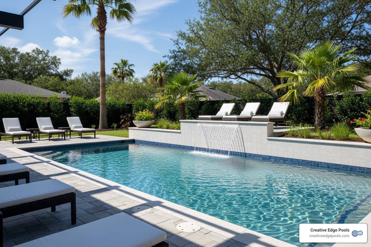 modern pool with a sleek sheer descent waterfall - backyard pool waterfall modern pool with a sleek sheer descent waterfall - backyard pool waterfall