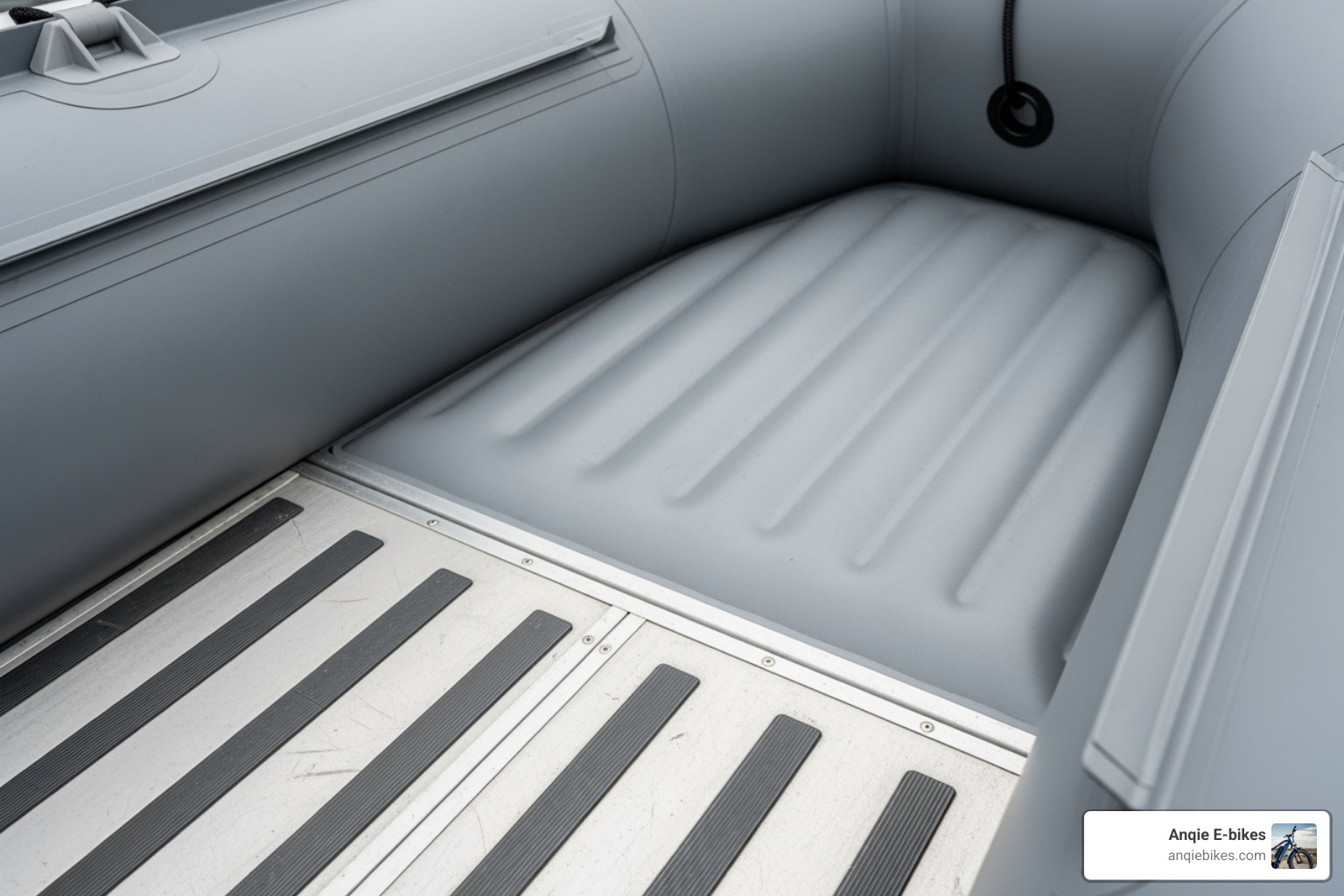 close-up of inflatable boat material and floor types - inflatable fishing boat