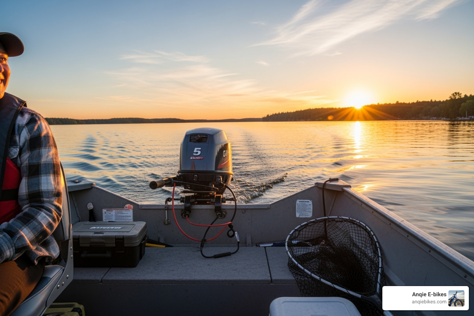 Happy boater with 2 stroke 5hp outboard - 2 stroke 5hp outboard motor