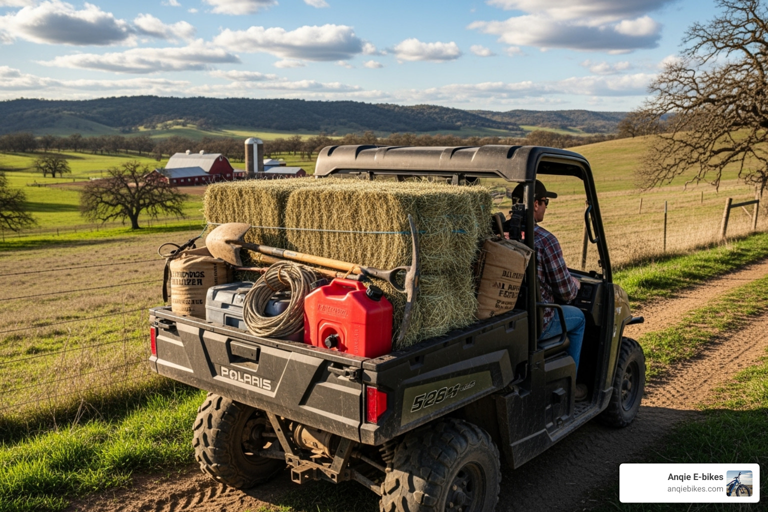 utility UTV hauling supplies - side by side UTV