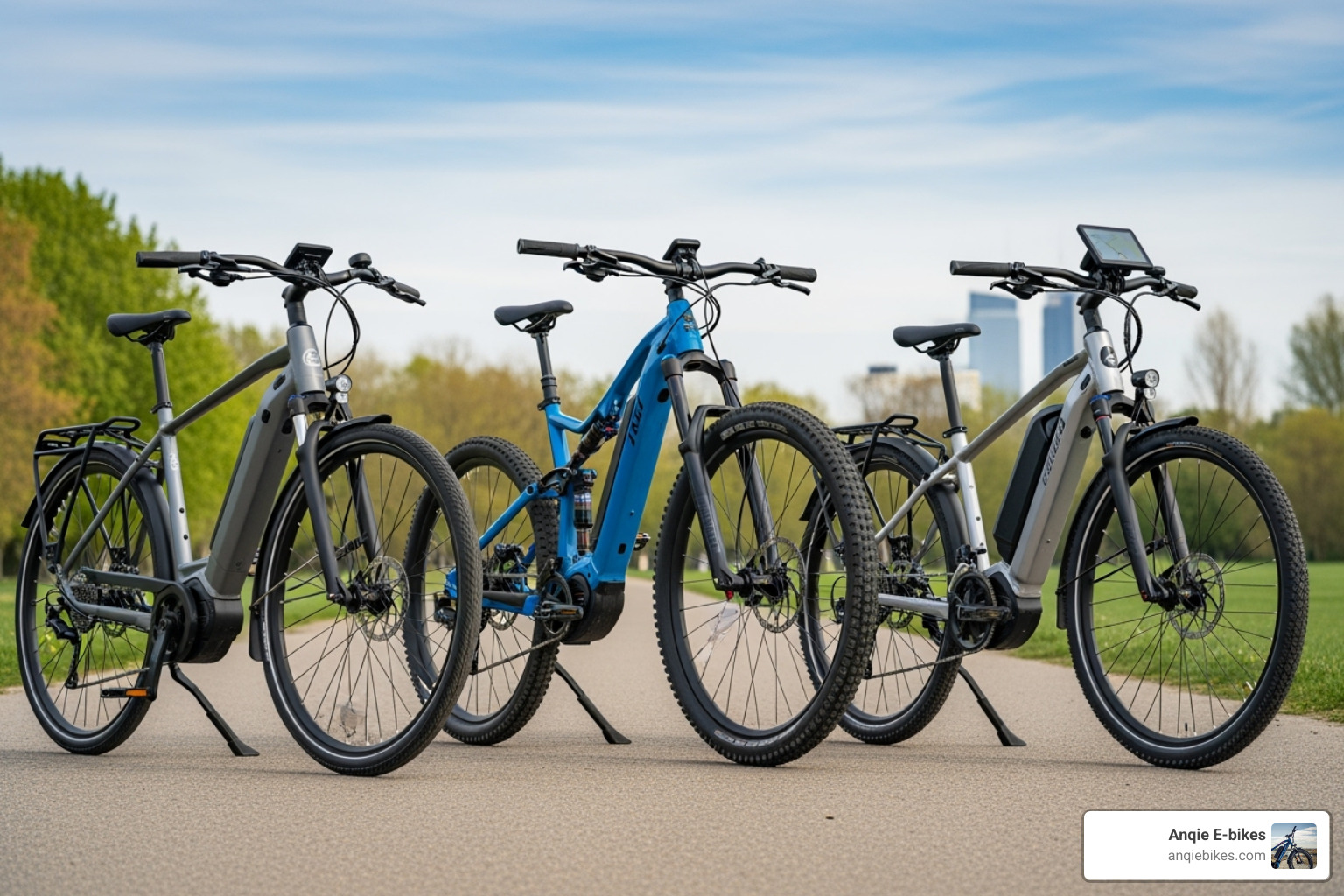 three bikes side-by-side labeled Class 1, Class 2, and Class 3 - electric bikes for adults