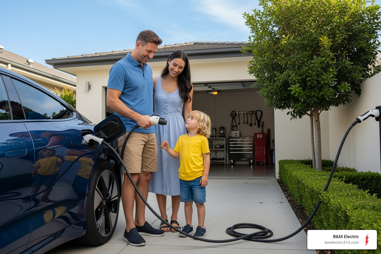 family unplugging EV - ev charger installer near me torrance family unplugging EV - ev charger installer near me torrance