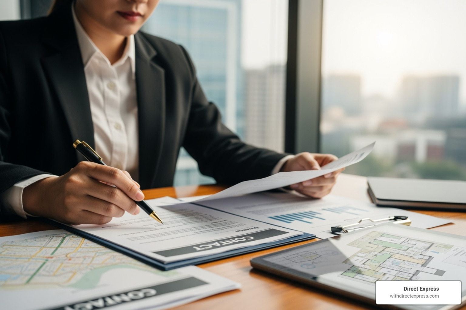 real estate agent reviewing property documents - apartment buildings for sale tampa