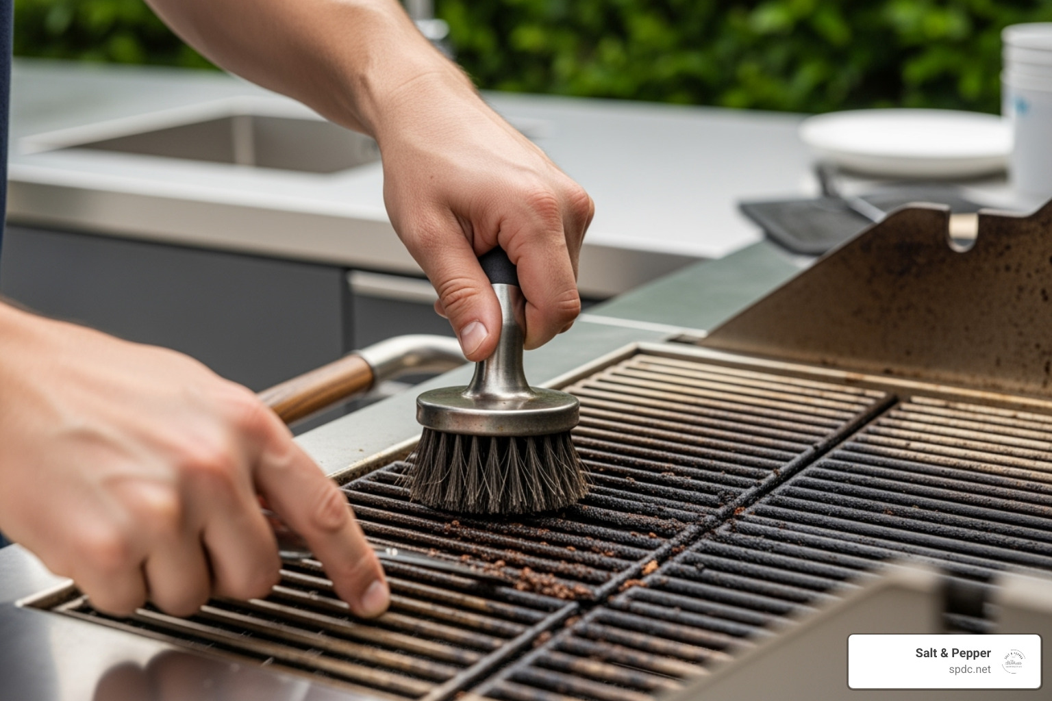 cleaning stainless steel grill - outdoor kitchen clearwater fl