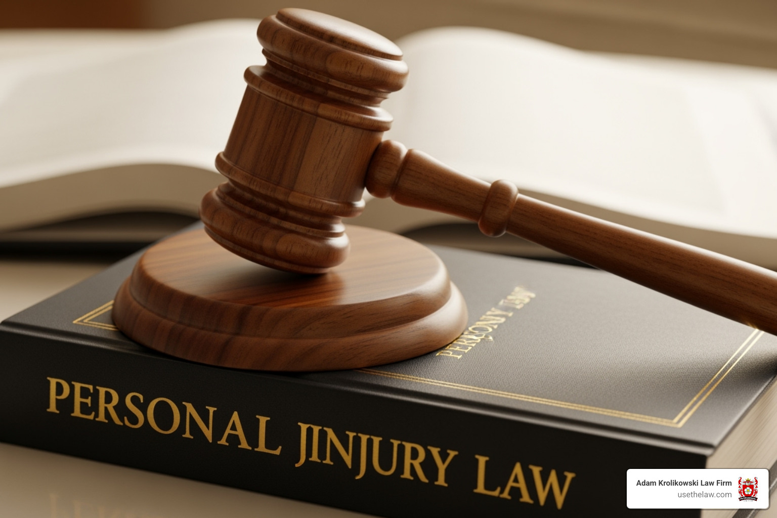 of a gavel resting on a law book titled "Personal Injury Law - brain injury lawsuit of a gavel resting on a law book titled "Personal Injury Law - brain injury lawsuit