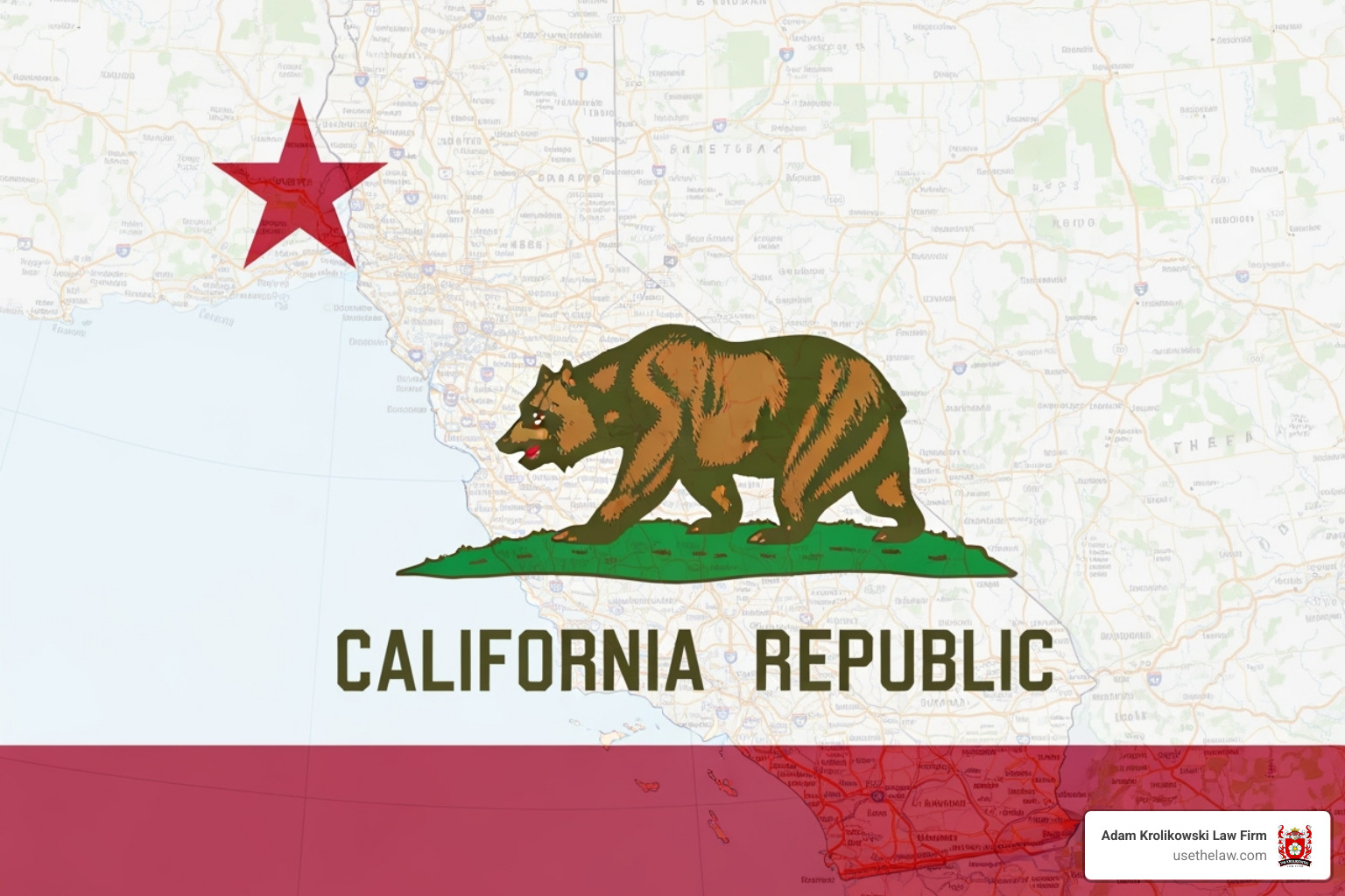 California state flag superimposed on a road map - uber accident statistics California state flag superimposed on a road map - uber accident statistics