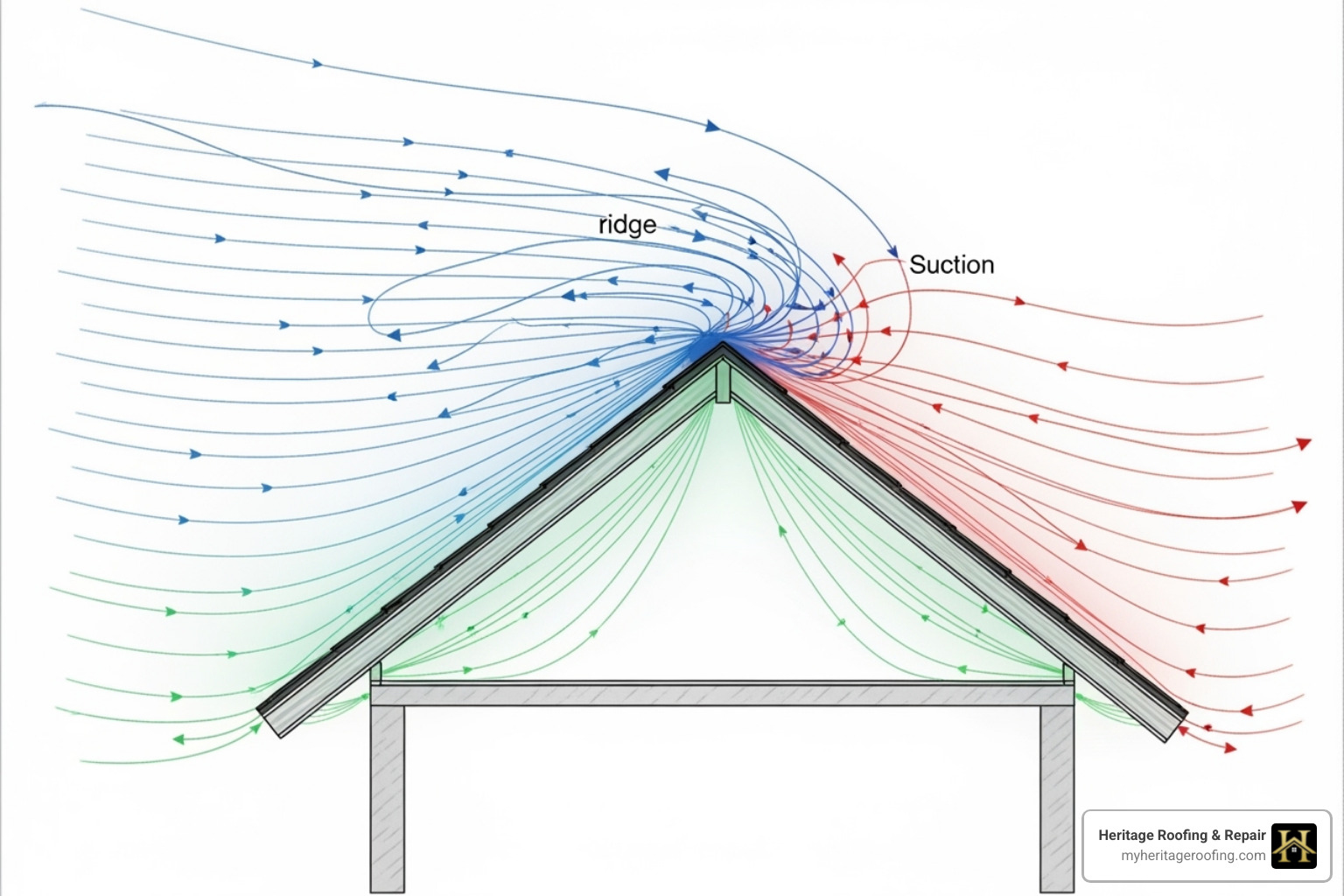 aerodynamic diagram showing wind flow over a gable roof - wind damage roof aerodynamic diagram showing wind flow over a gable roof - wind damage roof