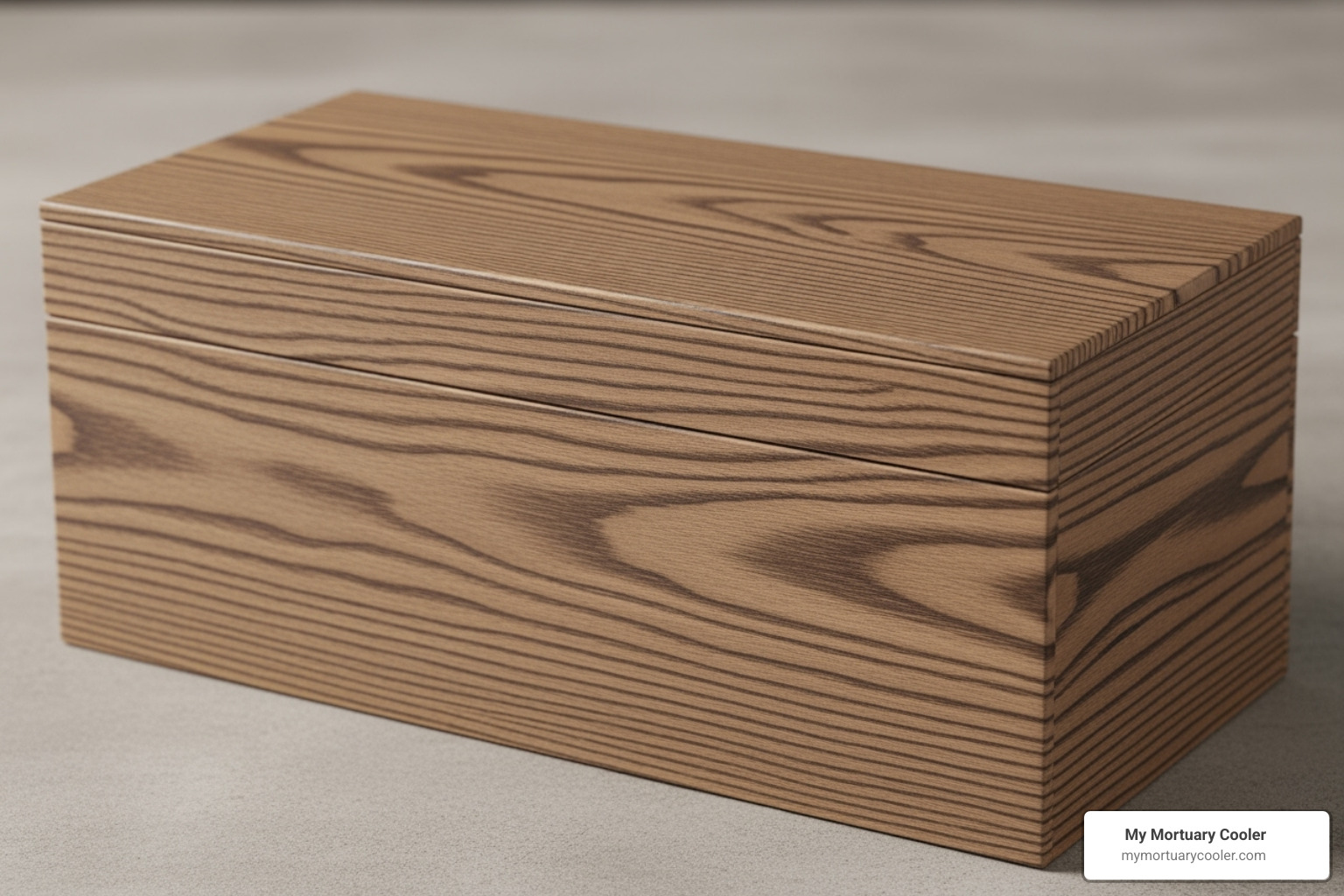 fiberboard container with woodgrain finish - alternative cremation containers