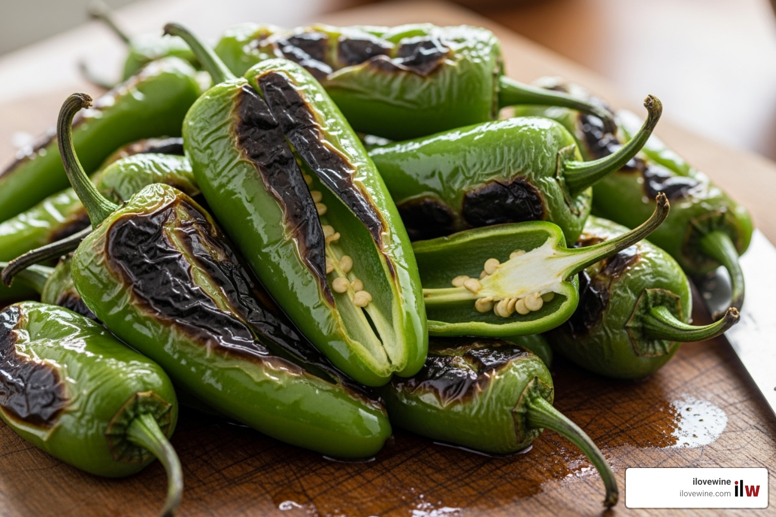 freshly roasted Hatch green chiles - Regional food specialties freshly roasted Hatch green chiles - Regional food specialties