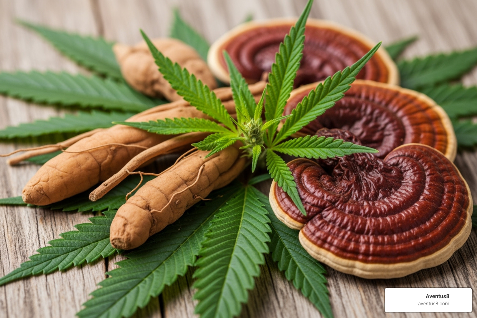 Key ingredients like ashwagandha root, hemp leaves, and reishi mushrooms - alcohol alternative drinks Key ingredients like ashwagandha root, hemp leaves, and reishi mushrooms - alcohol alternative drinks