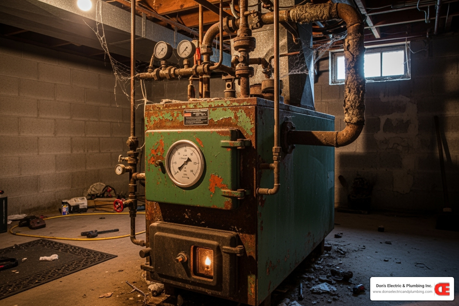 old inefficient boiler with rust spots - boiler installation minden old inefficient boiler with rust spots - boiler installation minden