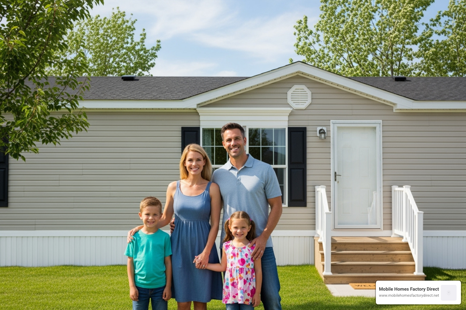 family standing in front of their new single-wide home - does fha finance single wide mobile homes family standing in front of their new single-wide home - does fha finance single wide mobile homes