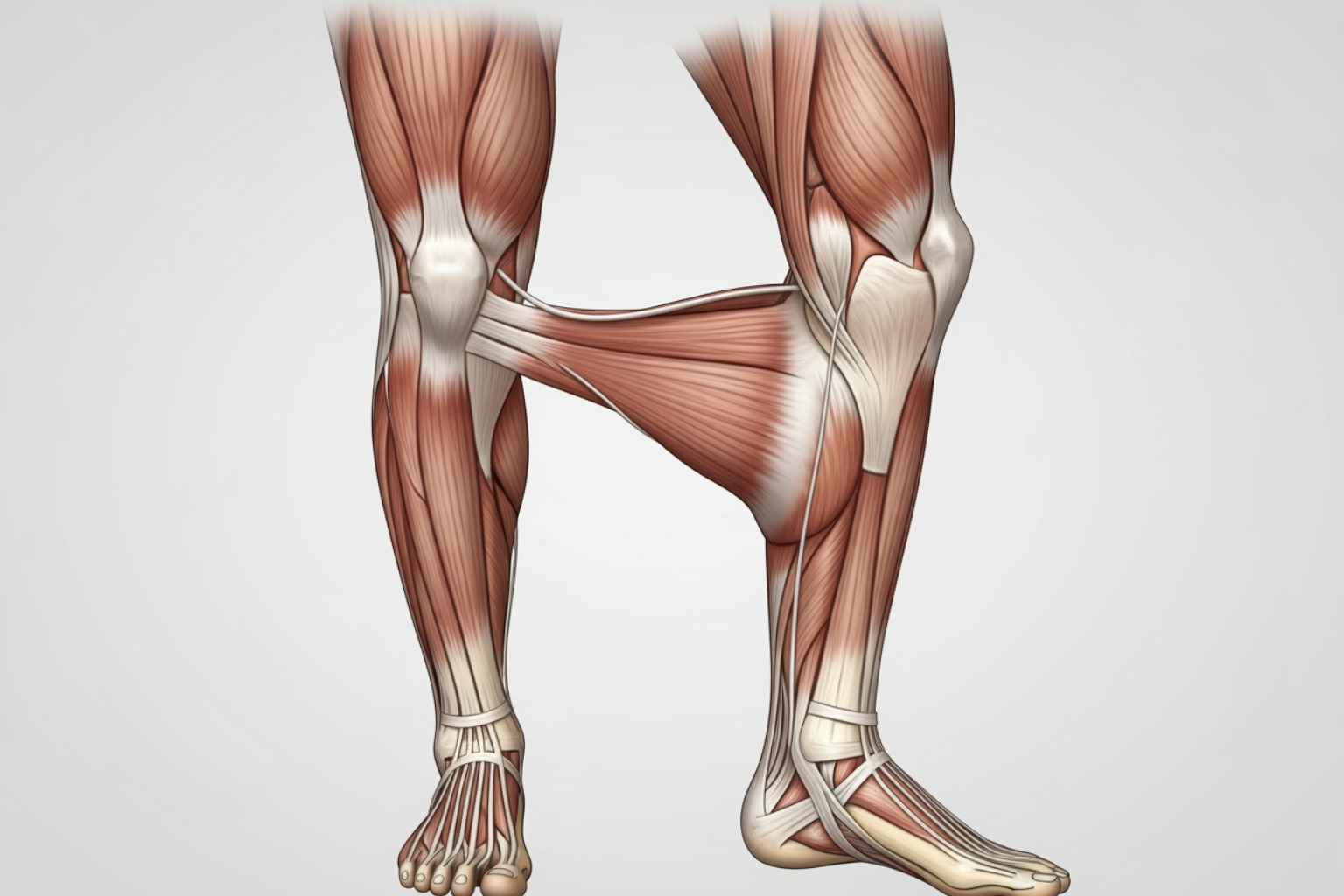 diagram showing the difference between the gastrocnemius and soleus muscles - calf muscles hurt