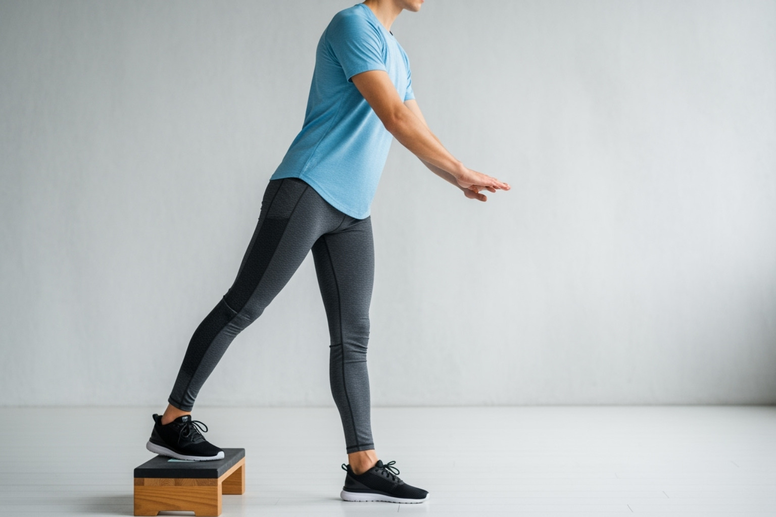 person doing standing hamstring stretch - how to relieve sciatica pain