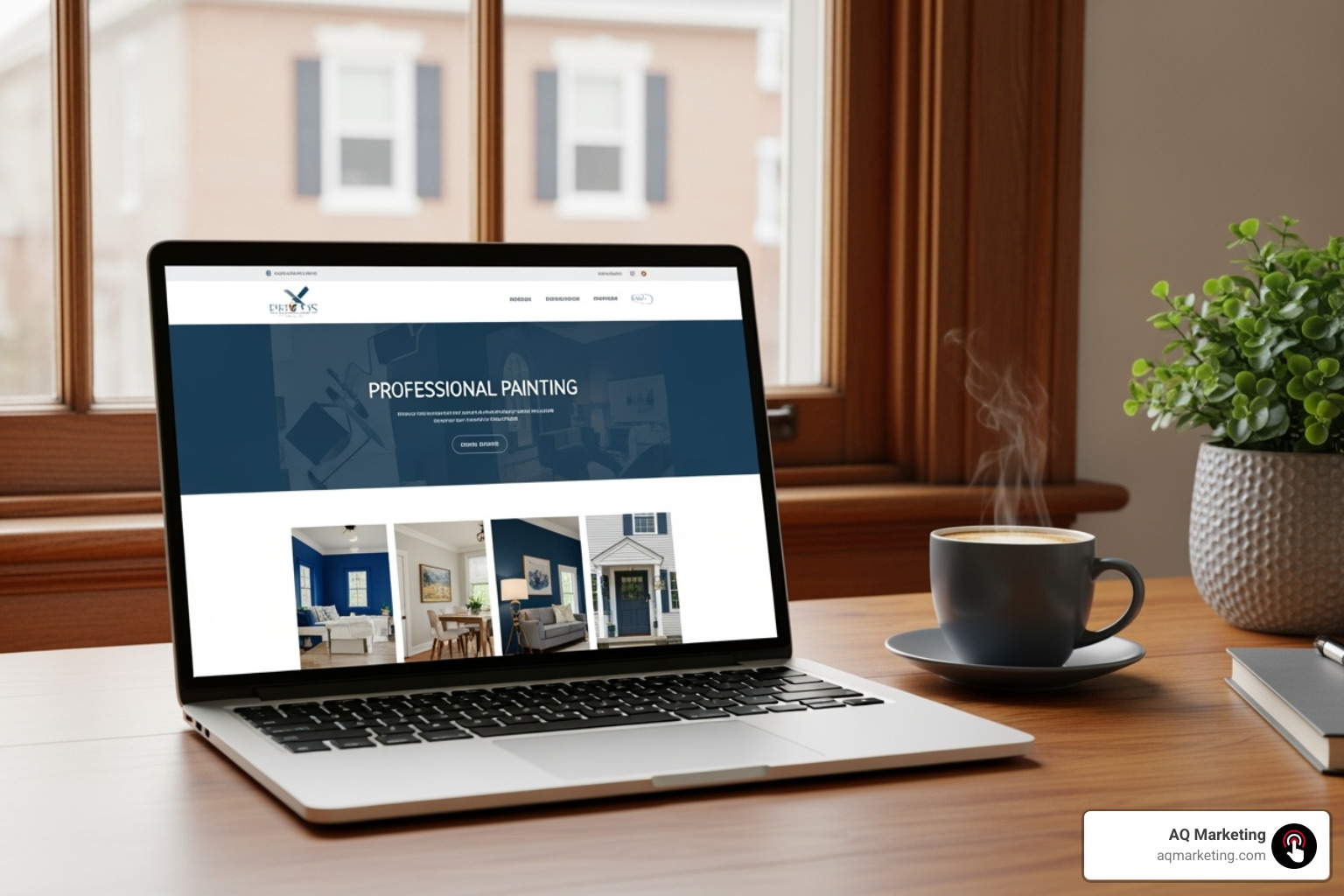professional painting company website on laptop - Marketing for painters professional painting company website on laptop - Marketing for painters
