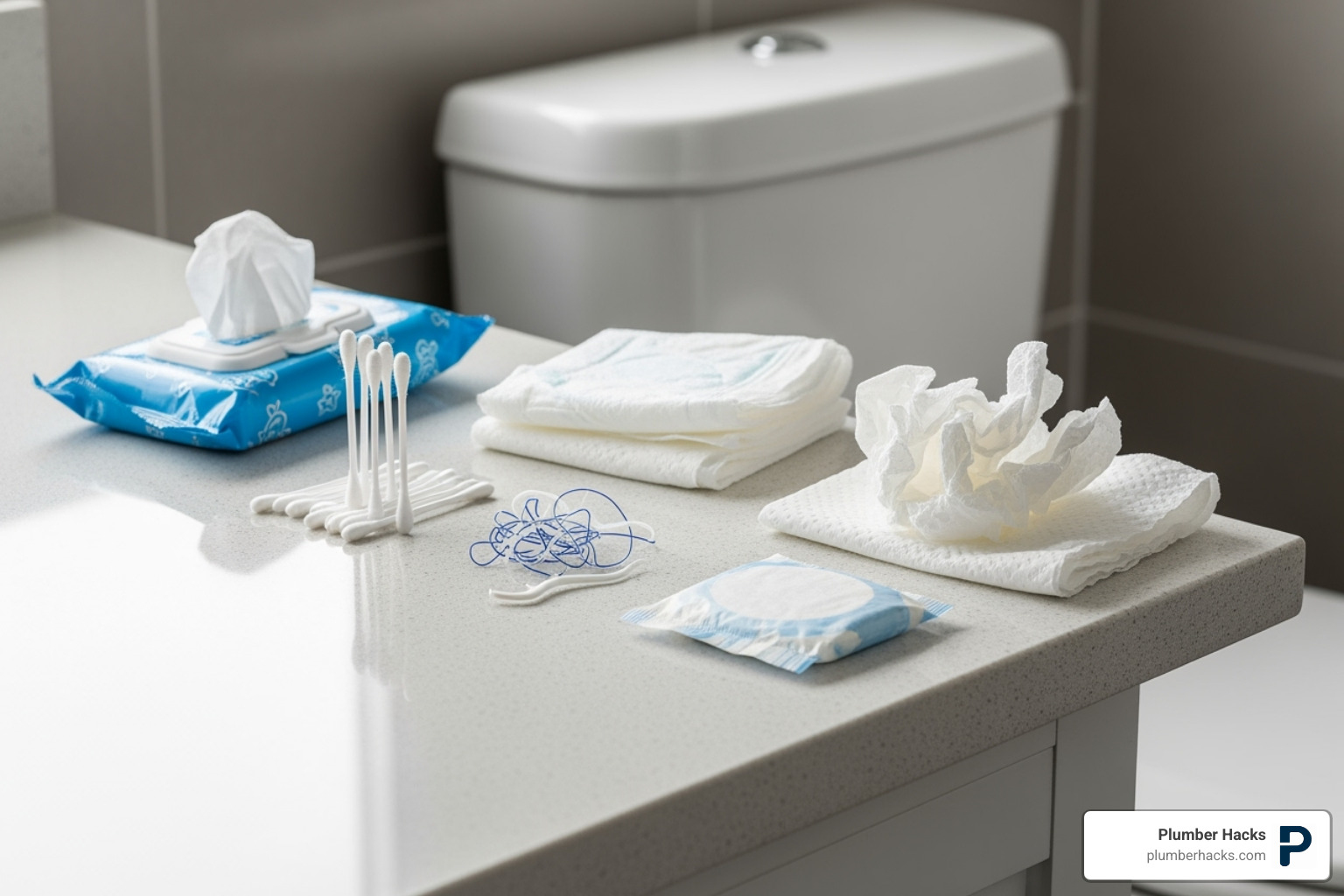 common non-flushable items - 24 7 toilet repair