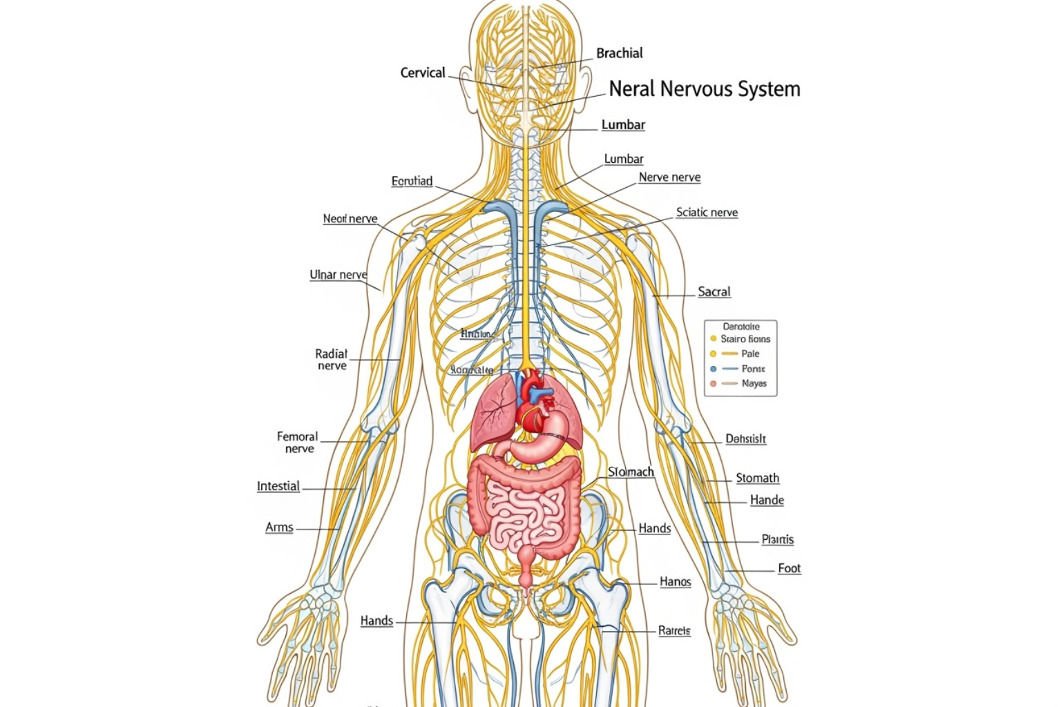 Peripheral nervous system illustration - treatment of peripheral neuropathy of the feet