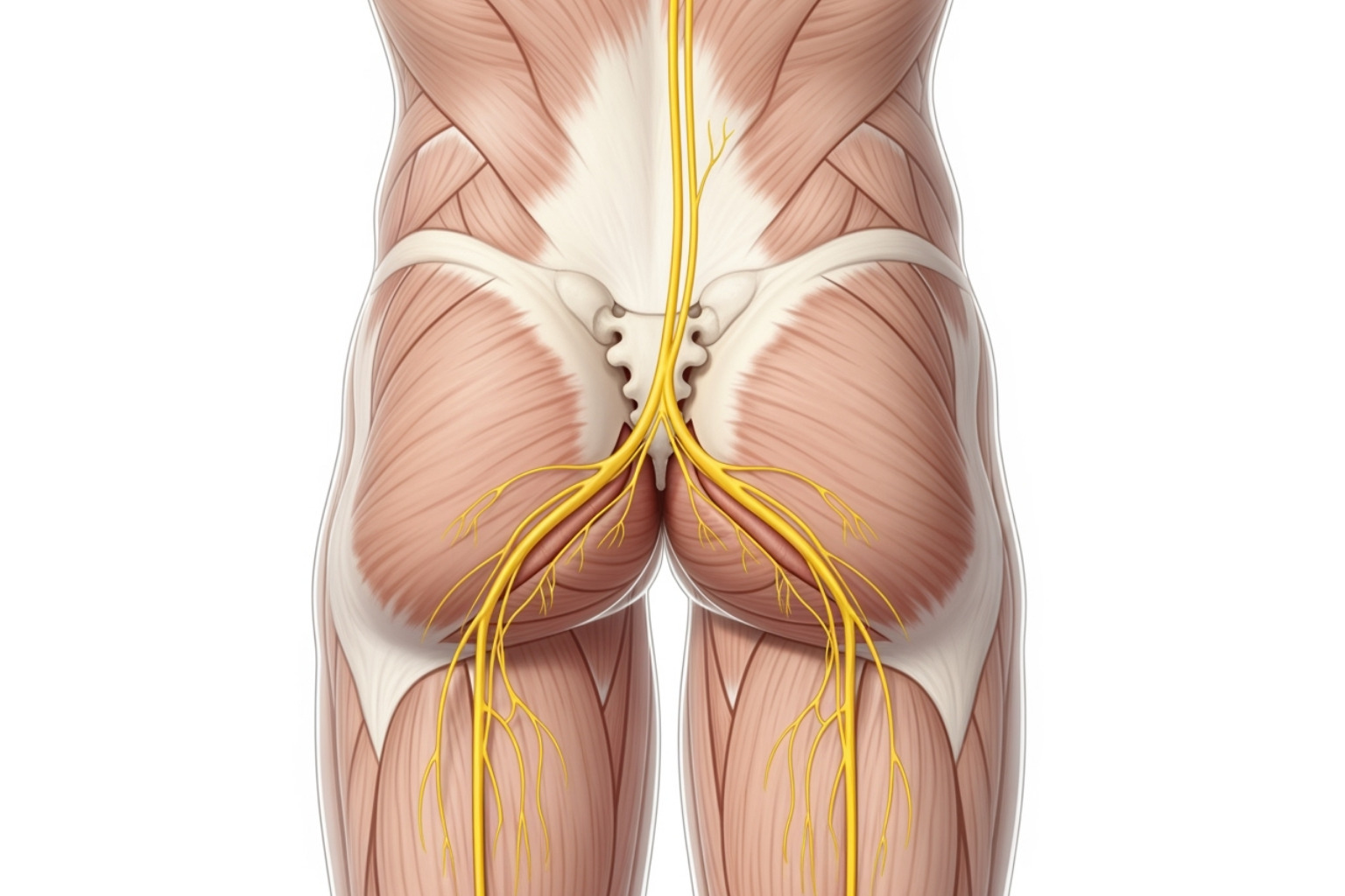 Showing the path of sciatica pain down one leg - what does sciatica feel like