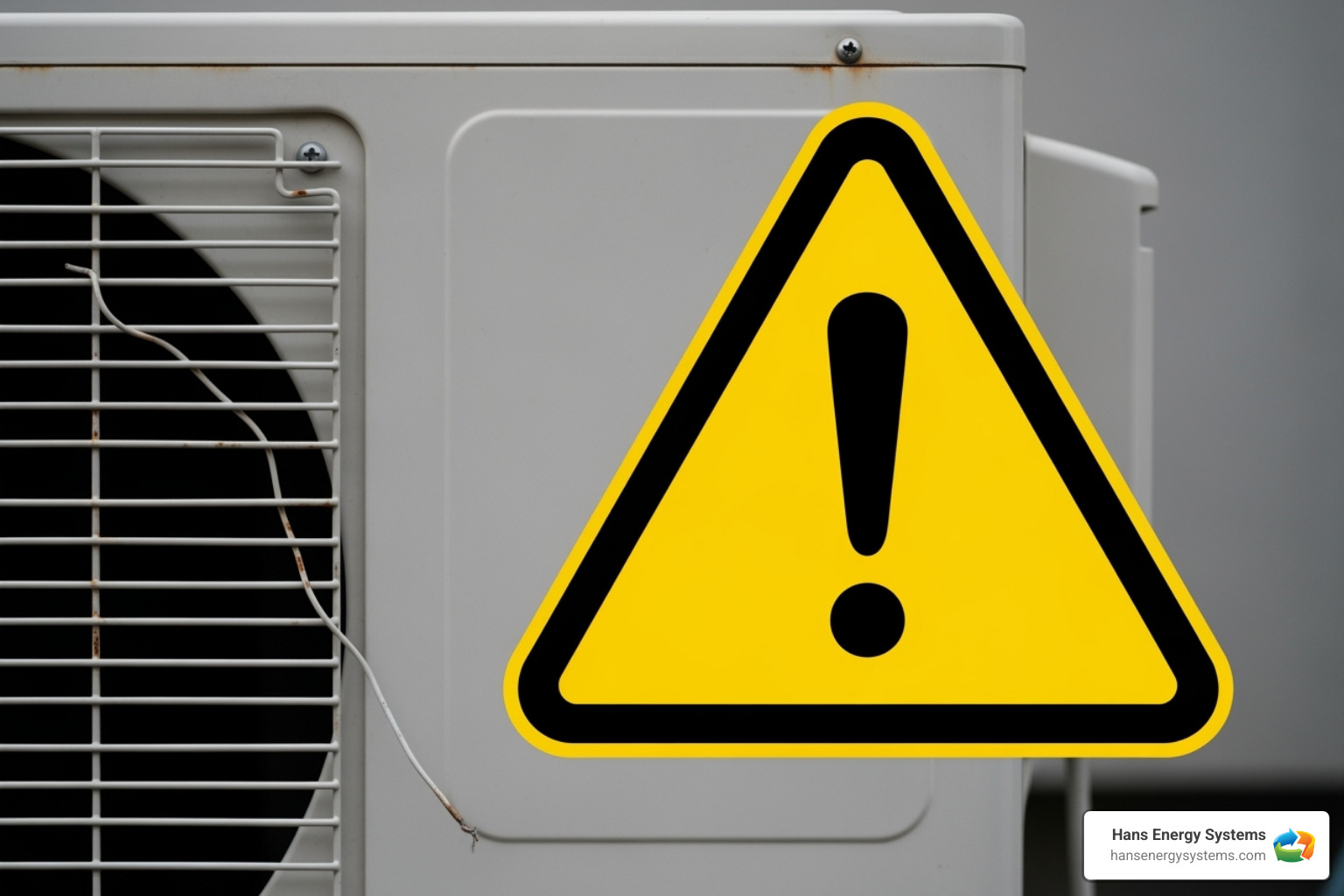 AC unit with warning icon - ac repair poway AC unit with warning icon - ac repair poway