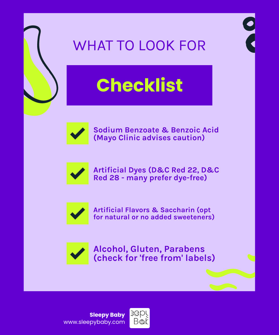 Table comparing infant gas drops - infant gas drops ingredients infographic checklist-fun-neon Table comparing infant gas drops - infant gas drops ingredients infographic checklist-fun-neon