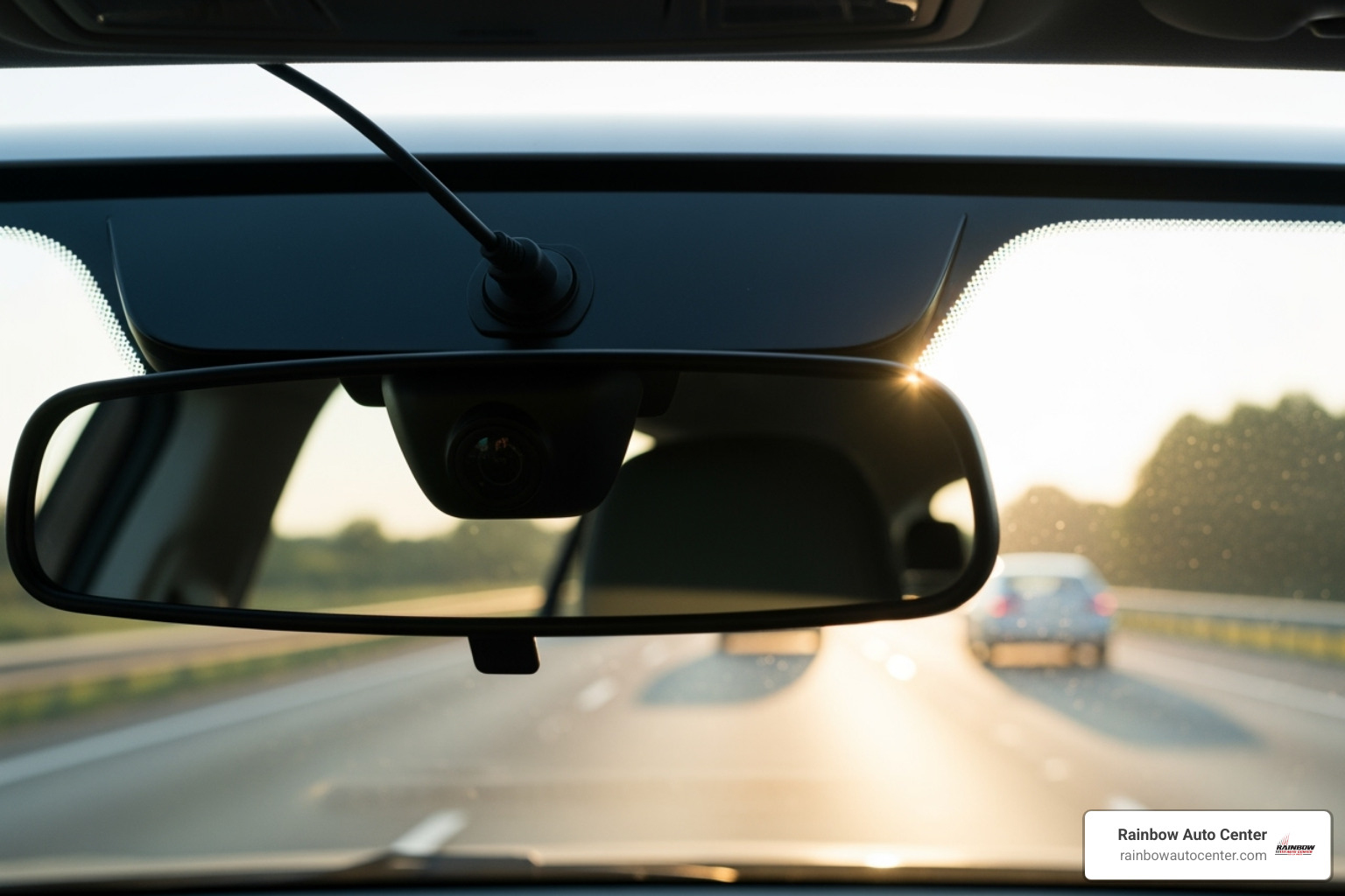 An ADAS camera mounted on a windshield - auto glass repair An ADAS camera mounted on a windshield - auto glass repair
