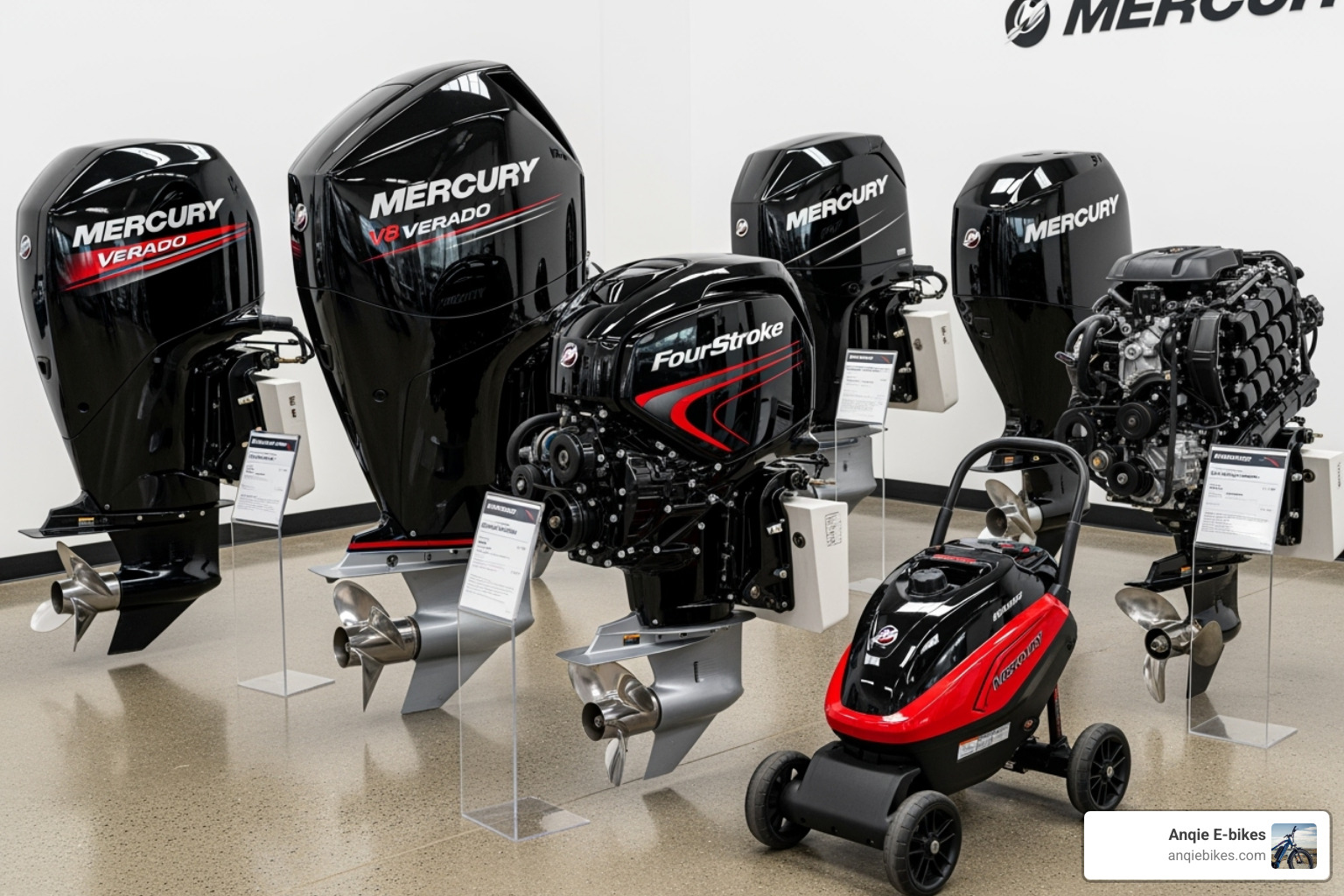 Mercury outboard engine series lined up - MECURY OUTBOARD ENGINES