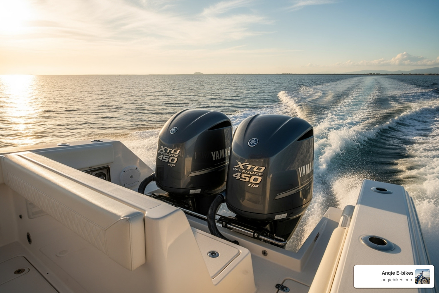 Yamaha XTO Offshore 450hp motor on the back of a large boat - Yamaha Outboard motors 