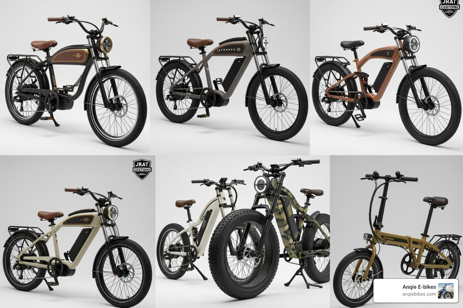 Collage of several different Jrat custom builds side-by-side to show variety - Jrat Custom bikes