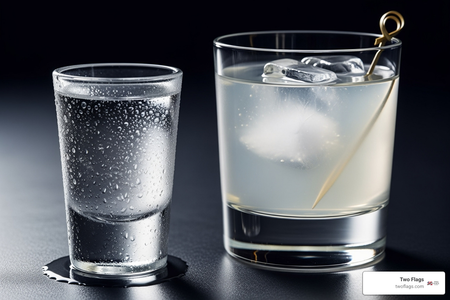 Chilled Polish vodka shot and cocktail - Polish distilled vodka