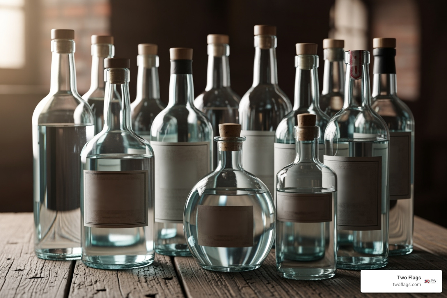 Vintage Polish vodka bottles - Polish distilled vodka