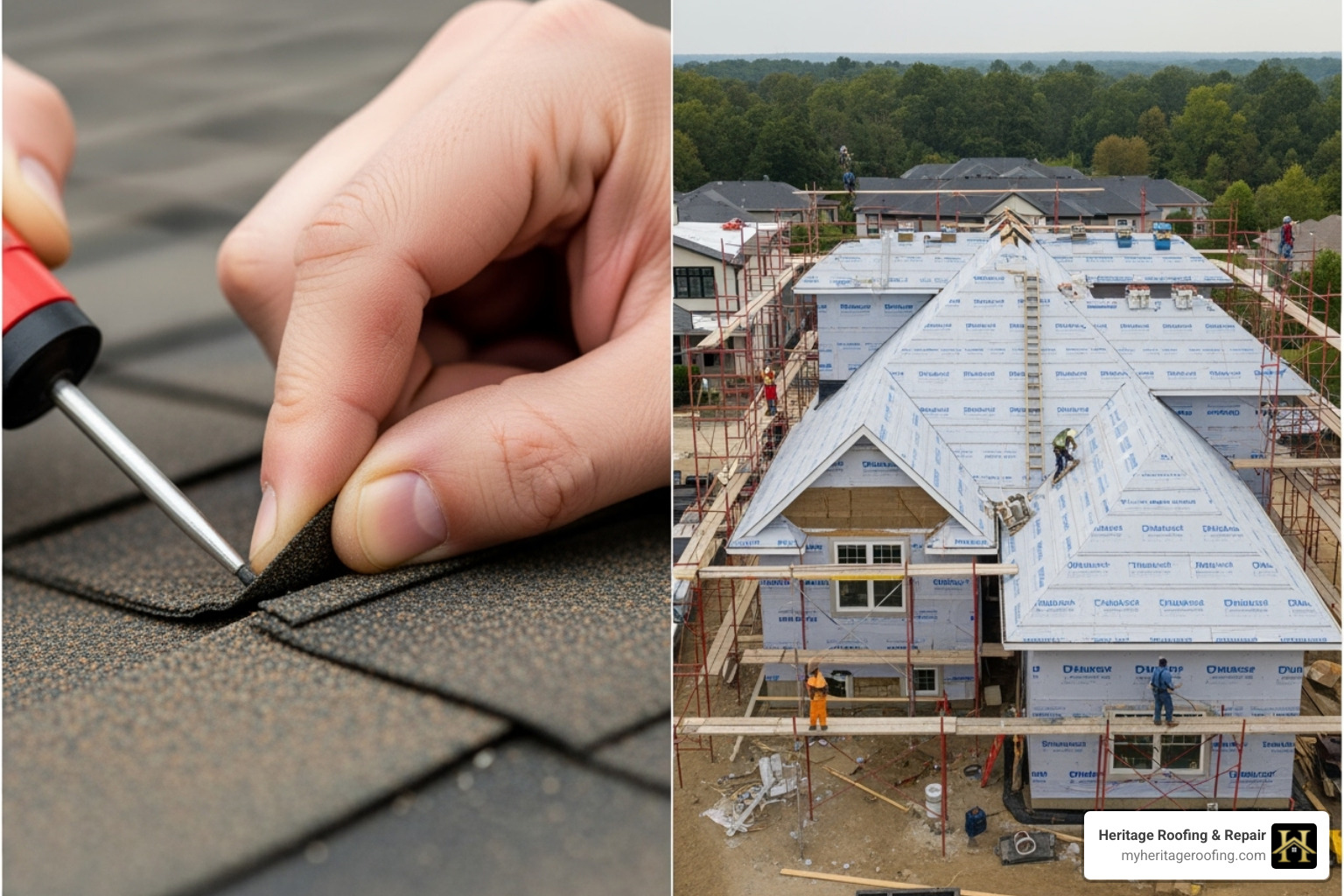 table comparing repair vs replacement pros and cons - roof repair harrison