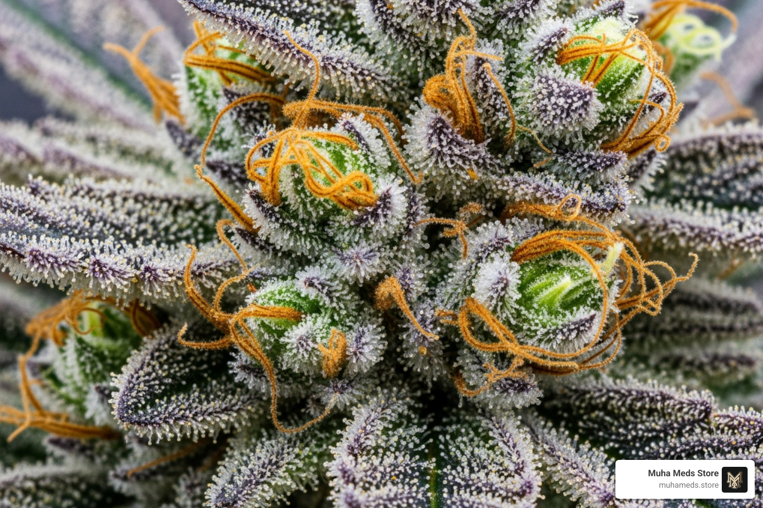 LA Kush Cake nugs showing dense trichome coverage - LA Kush Cake strain