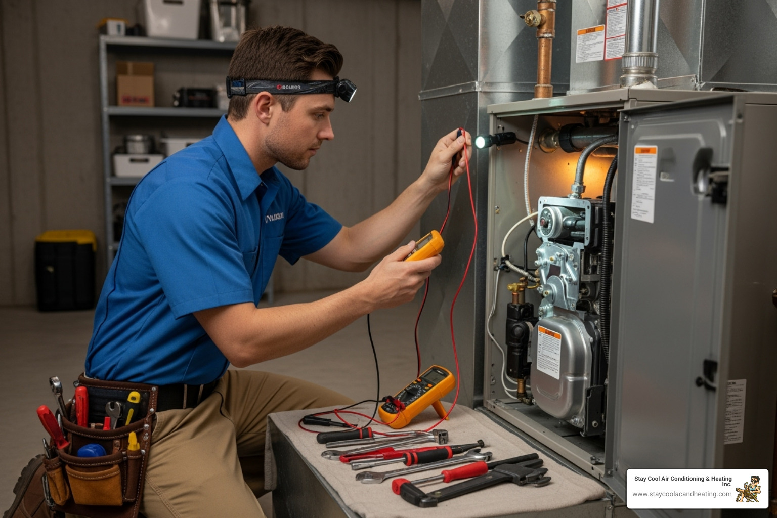 of a professional HVAC technician working on a gas furnace - gas furnace repair newhall ca of a professional HVAC technician working on a gas furnace - gas furnace repair newhall ca