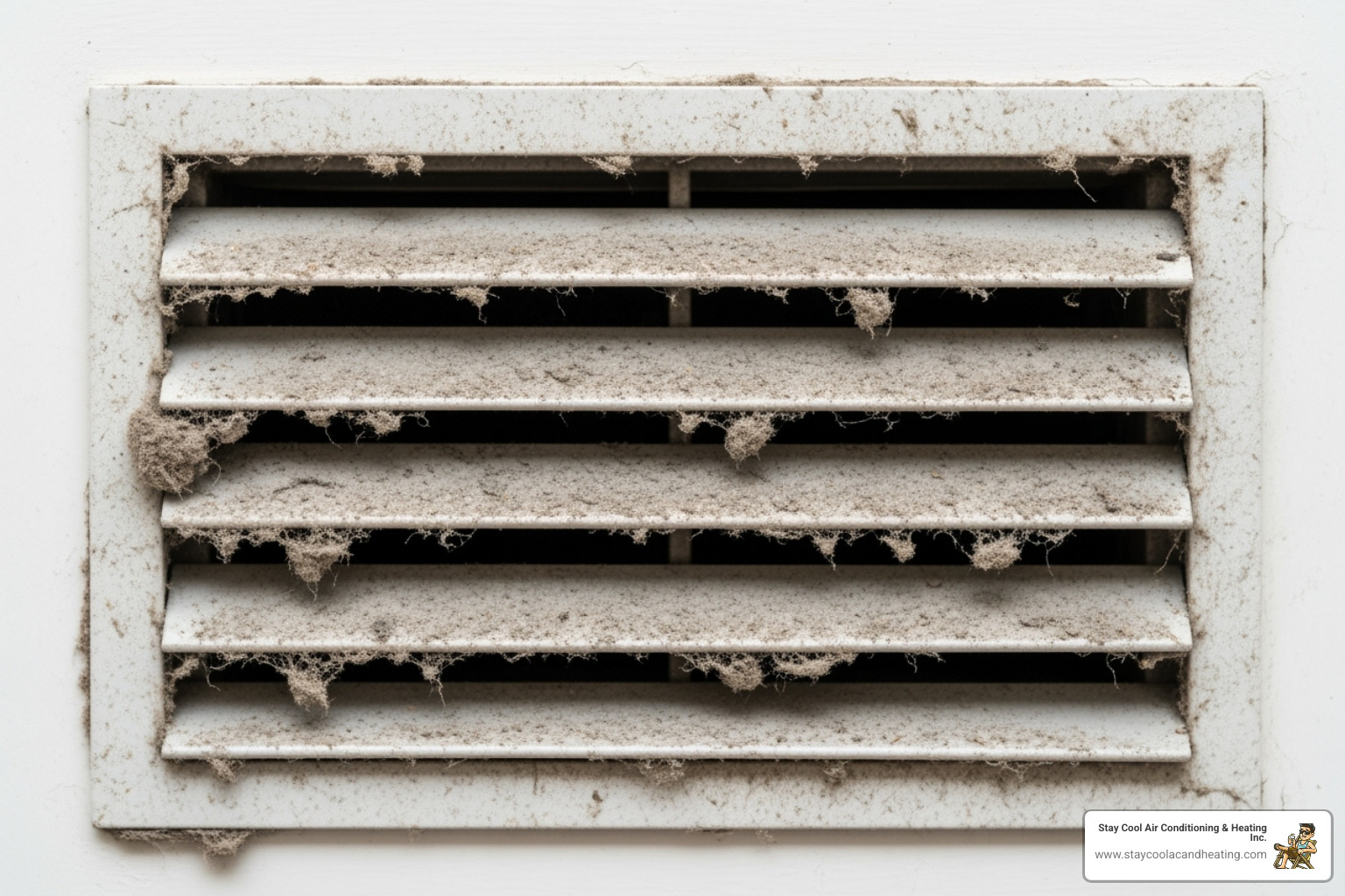 dust buildup on an air vent cover - duct cleaning santa clarita ca