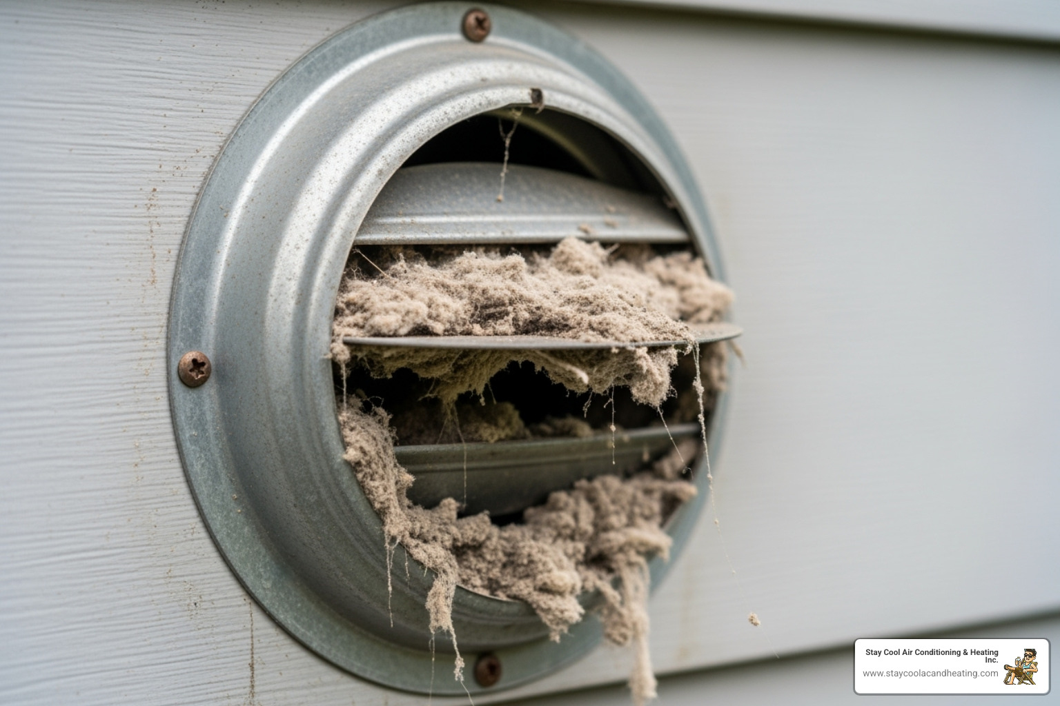 a dryer's exterior vent flap that is clogged with lint - dryer vent cleaning santa clarita ca