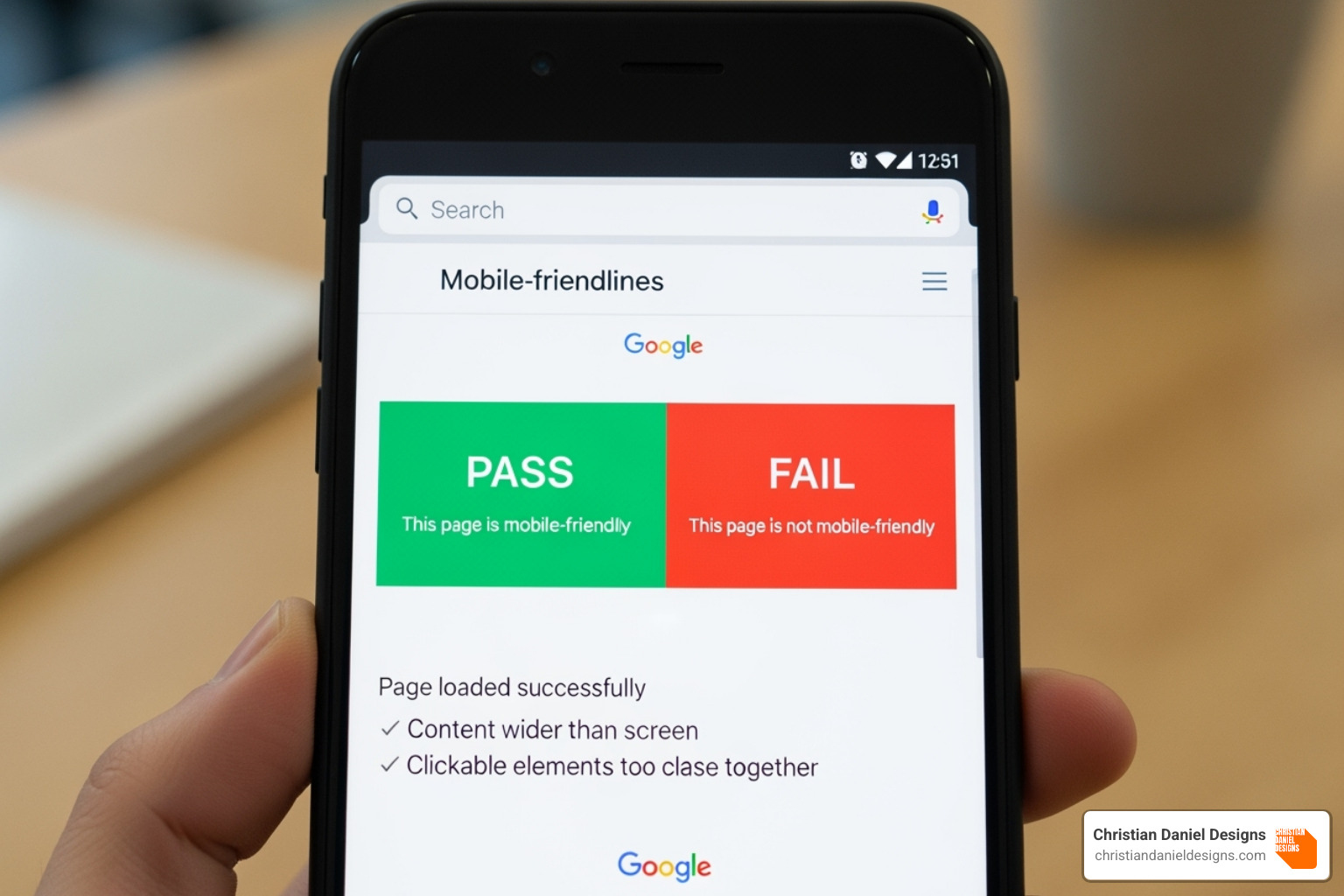 Google Mobile-Friendly Test results page - mobile friendly website design
