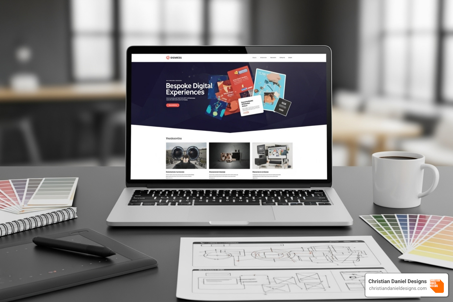 side-by-side comparison of a generic template and a unique, branded custom site - custom website design