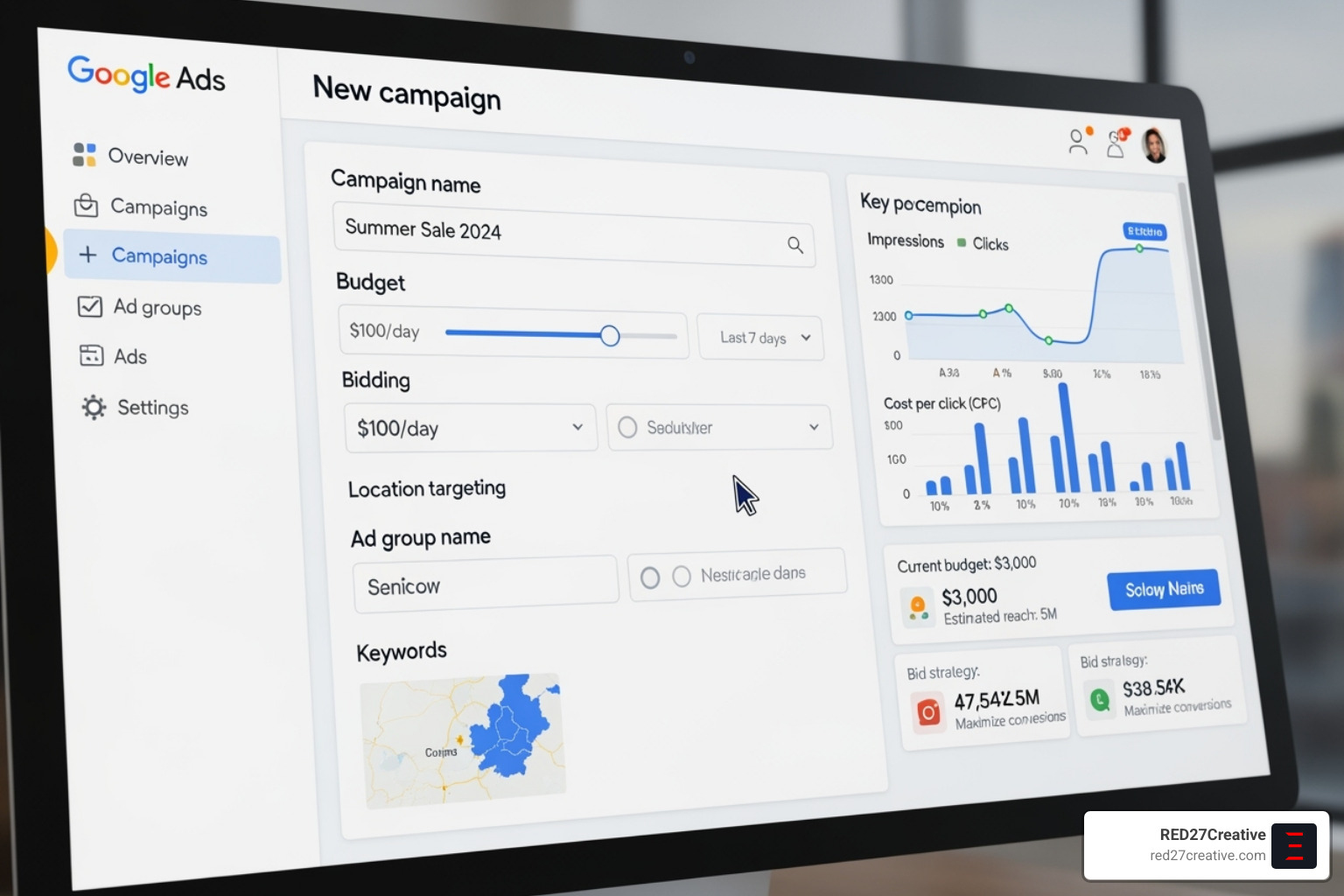 Google Ads campaign creation dashboard - Google Ads campaign creation Google Ads campaign creation dashboard - Google Ads campaign creation