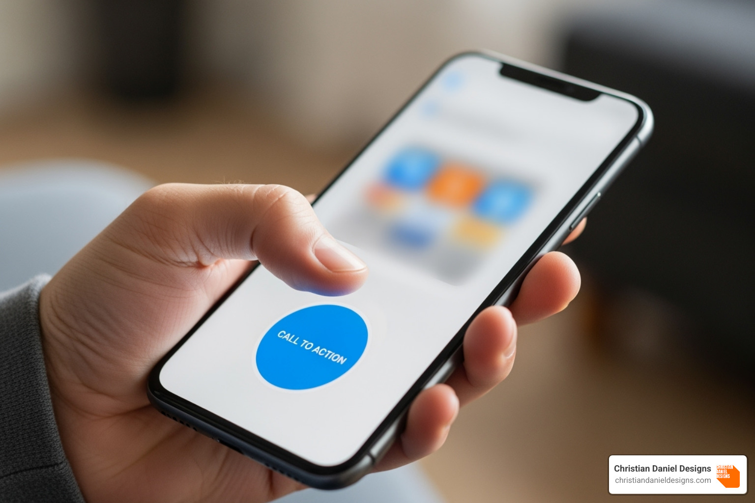 Mobile screen showing a clear, thumb-friendly call-to-action button - mobile optimization