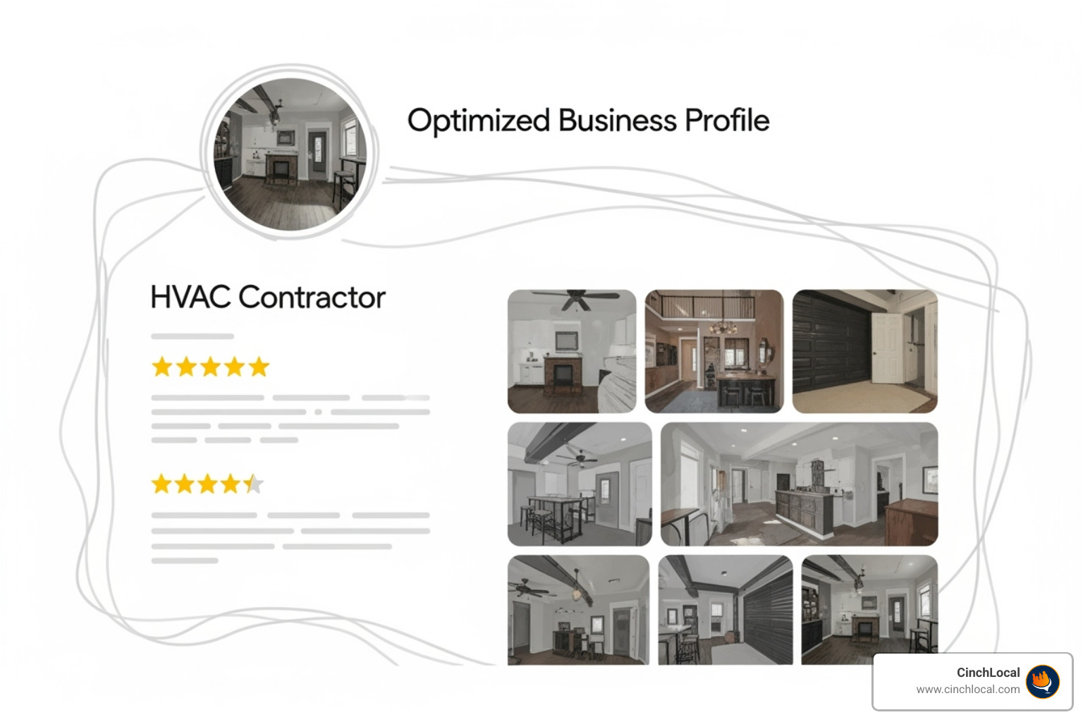 Optimized Google Business Profile for HVAC contractor with reviews and photos - hvac contractor seo services